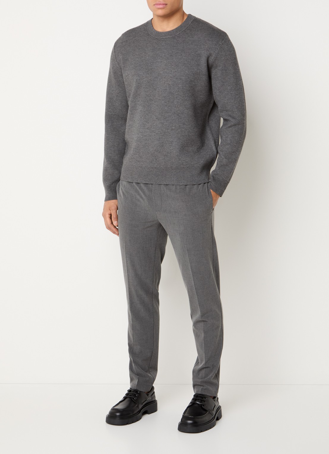 SAMSØE SAMSØE Rico fijngebreide pullover - voorkant 4 grijs