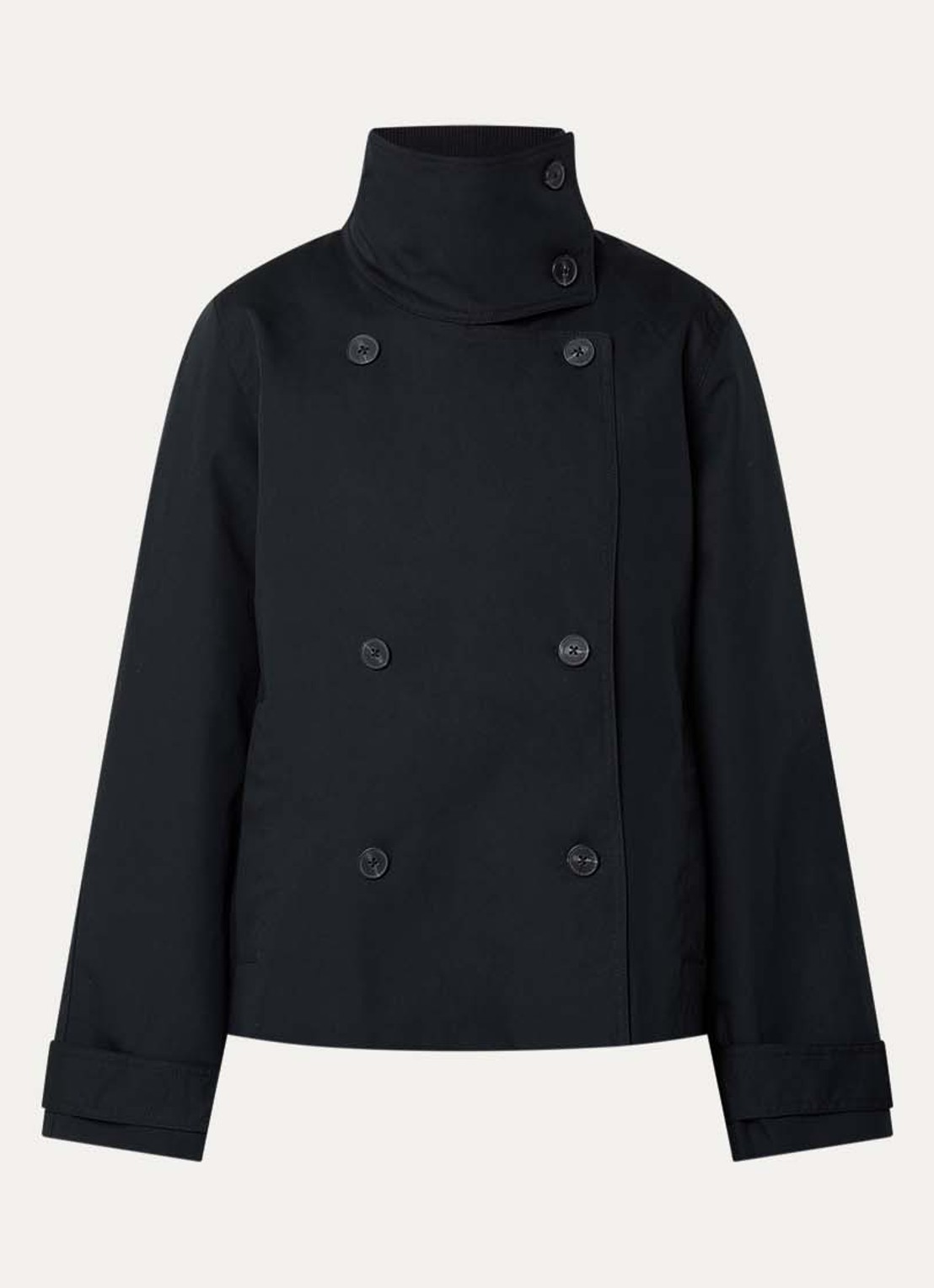SAMSØE SAMSØE Rivo double-breasted trenchcoat met uitneembare voering - voorkant 3 zwart