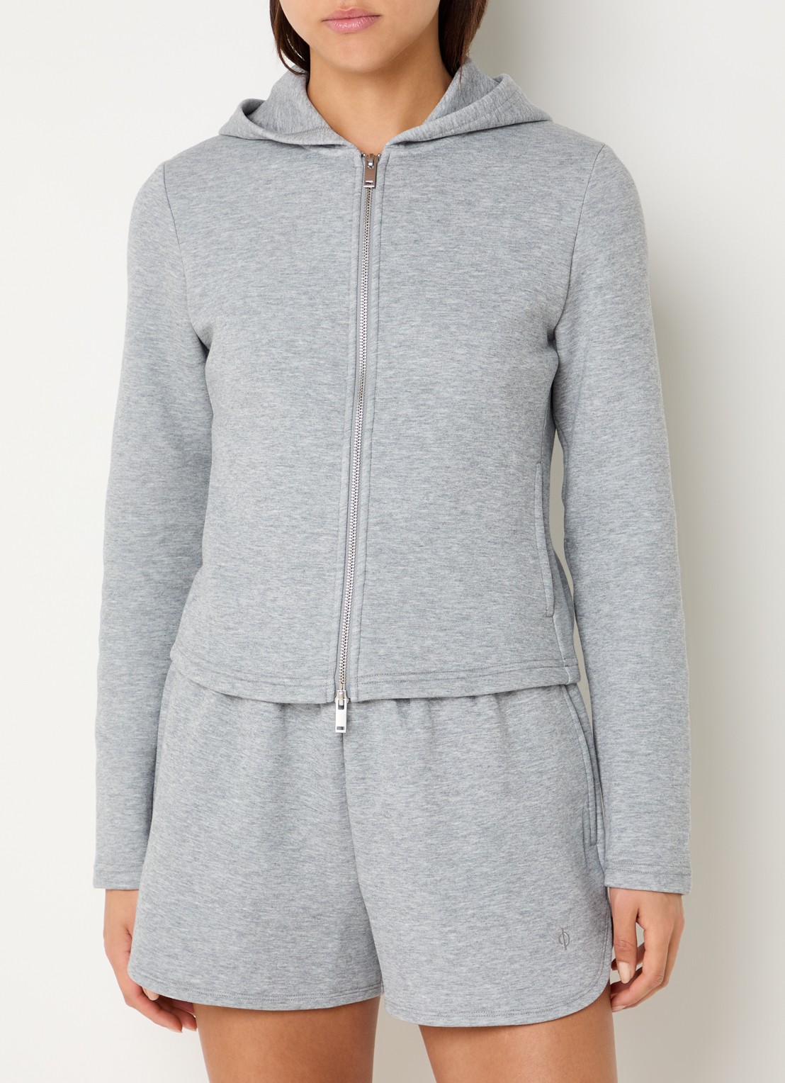 SAMSØE SAMSØE Saalice sweatvest met steekzakken - detail 4 grijsmele