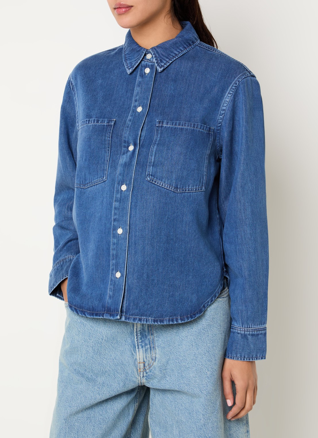 SAMSØE SAMSØE Sabexy blouse met borstzakken - detail 4 blauw