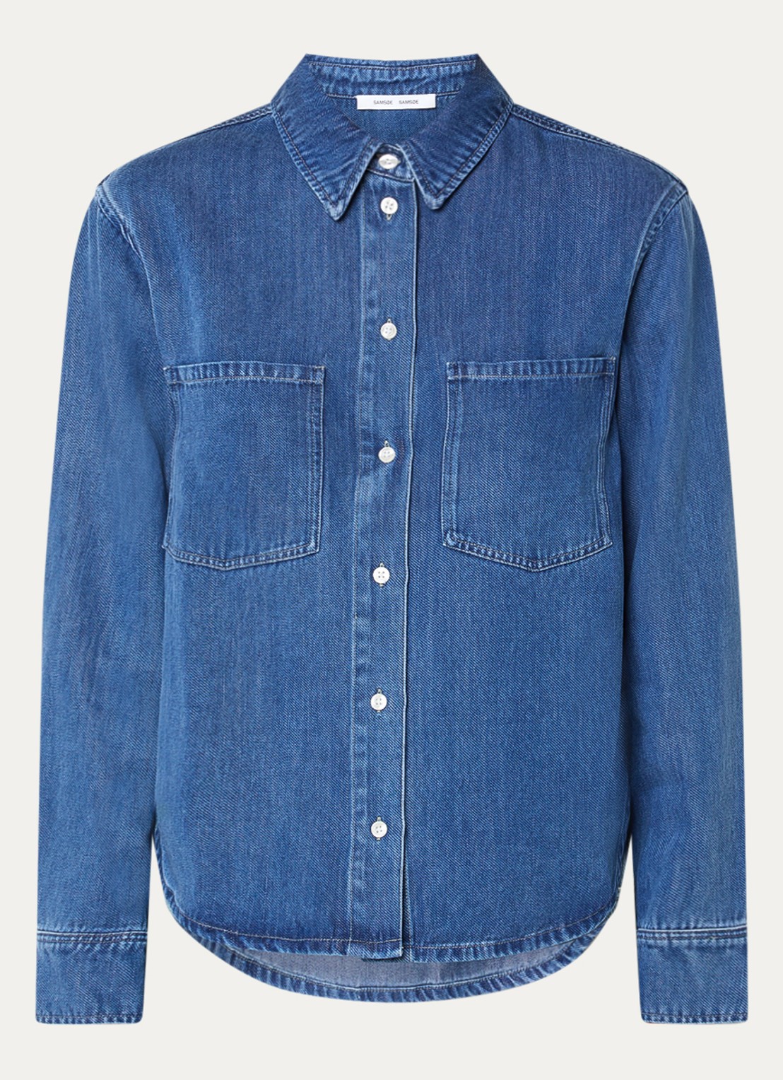 SAMSØE SAMSØE Sabexy blouse met borstzakken - voorkant 2 blauw
