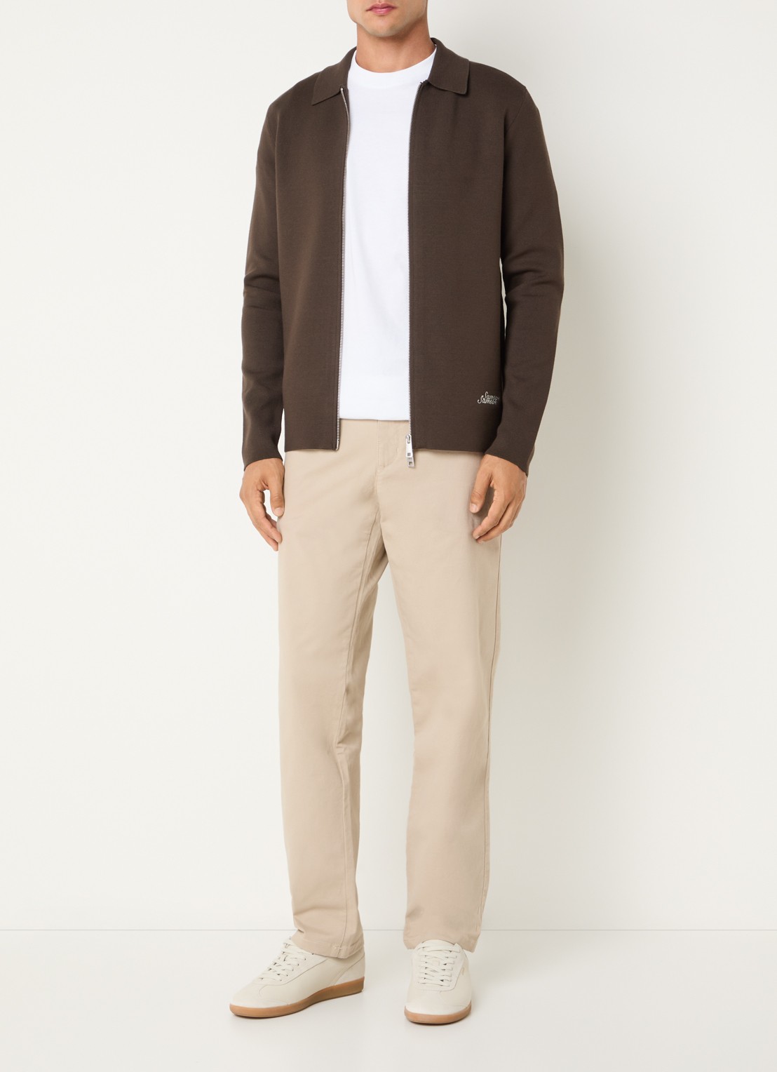 SAMSØE SAMSØE Saboris straight fit chino met steekzakken - voorkant 5 beige