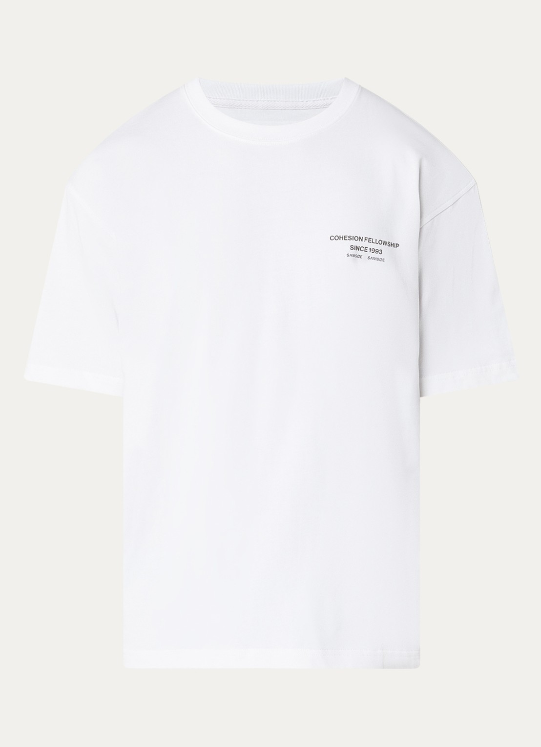 SAMSØE SAMSØE Sacohen T-shirt met logo- en backprint - voorkant 3 groen