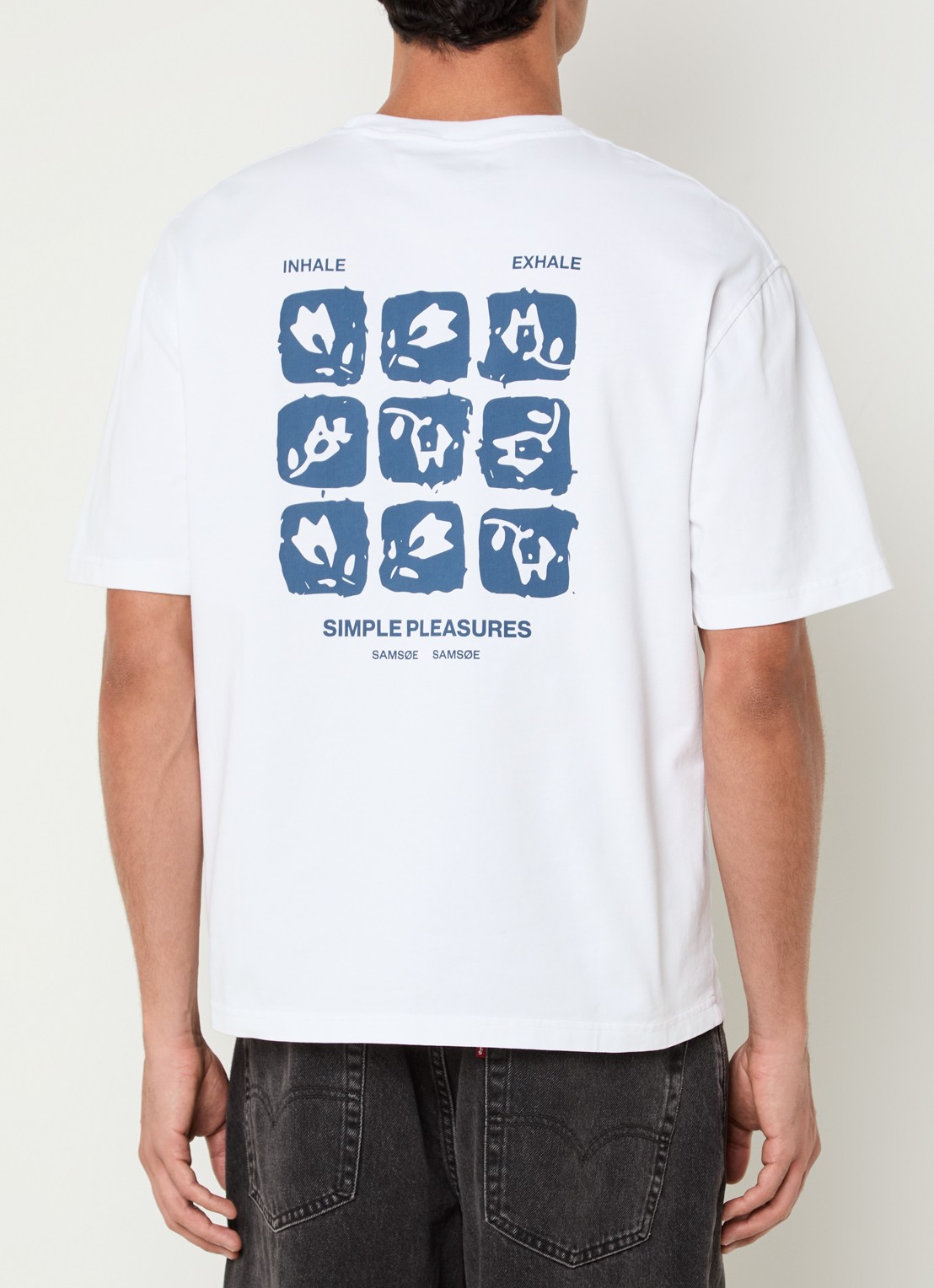 SAMSØE SAMSØE Sacohen T-shirt met logo- en backprint - detail 3 wit