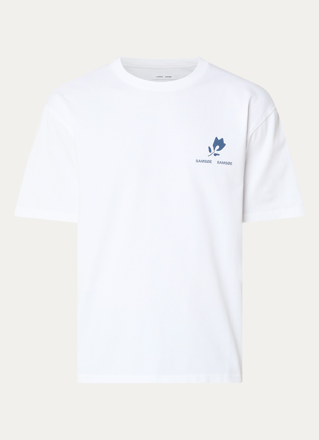 SAMSØE SAMSØE Sacohen T-shirt met logo- en backprint - voorkant wit