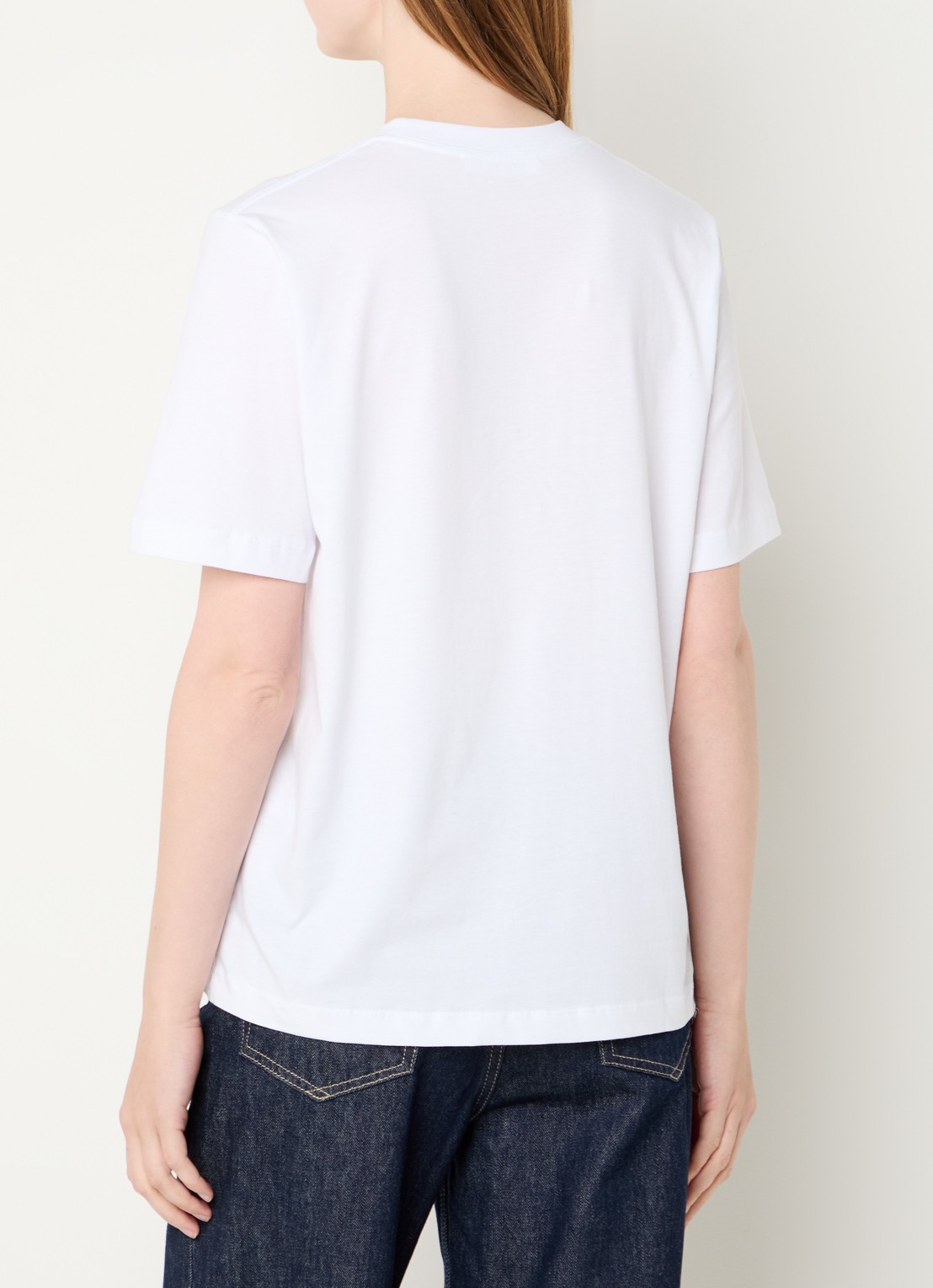 SAMSØE SAMSØE Sadalila T-shirt van  katoen met logoborduring - achterkant wit