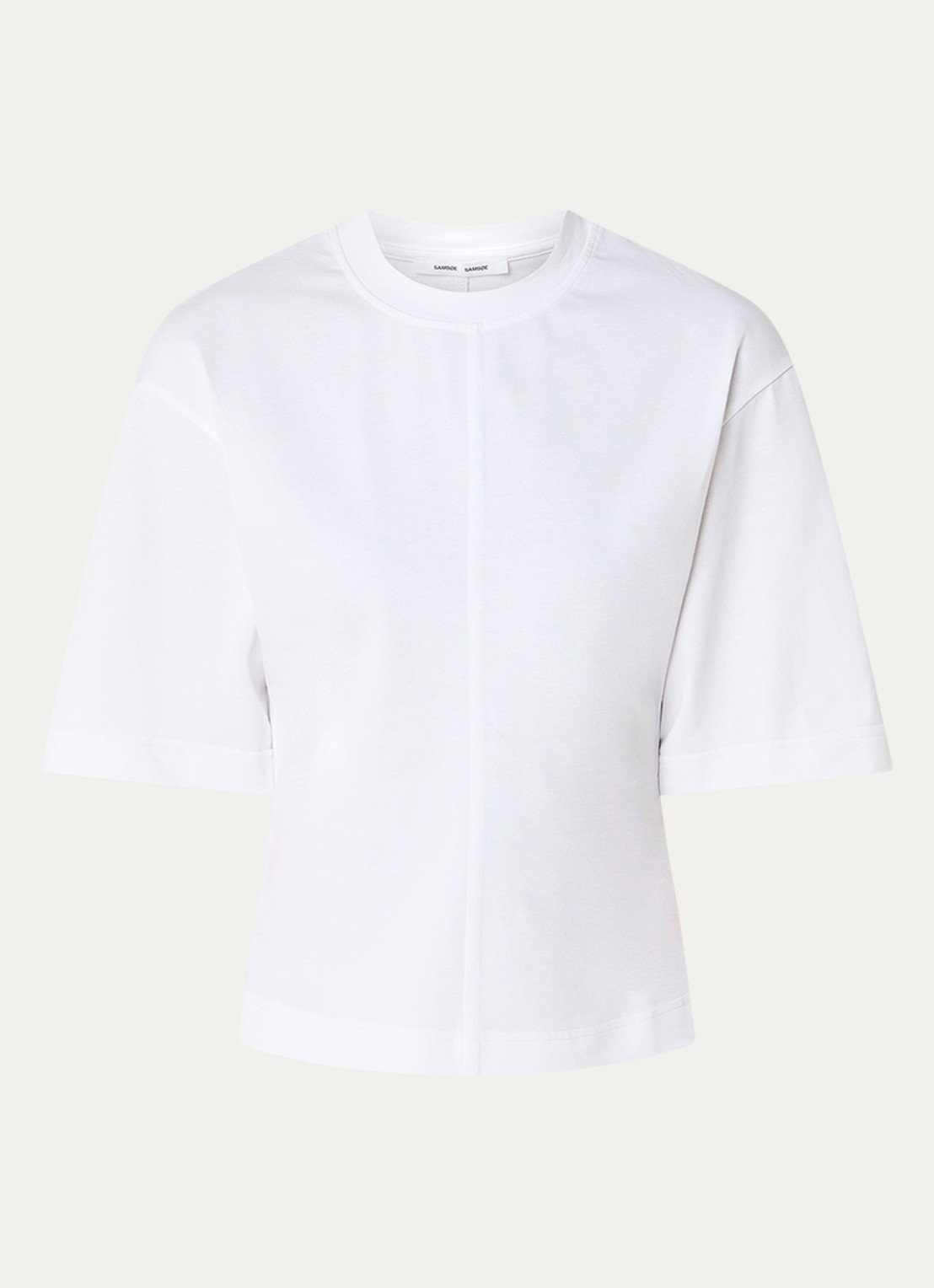 SAMSØE SAMSØE Sadidas T-shirt met opengewerkt dessin - voorkant wit