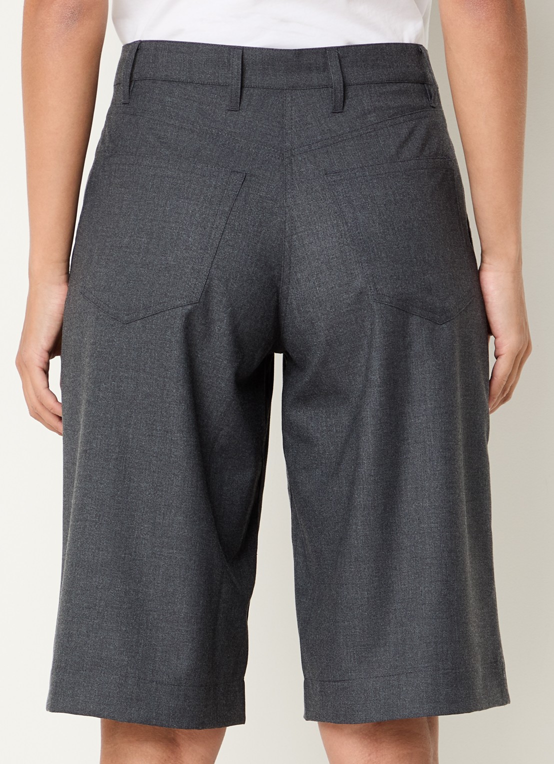 SAMSØE SAMSØE Saharper high waist straight fit korte pantalon met steekzakken - achterkant blauw