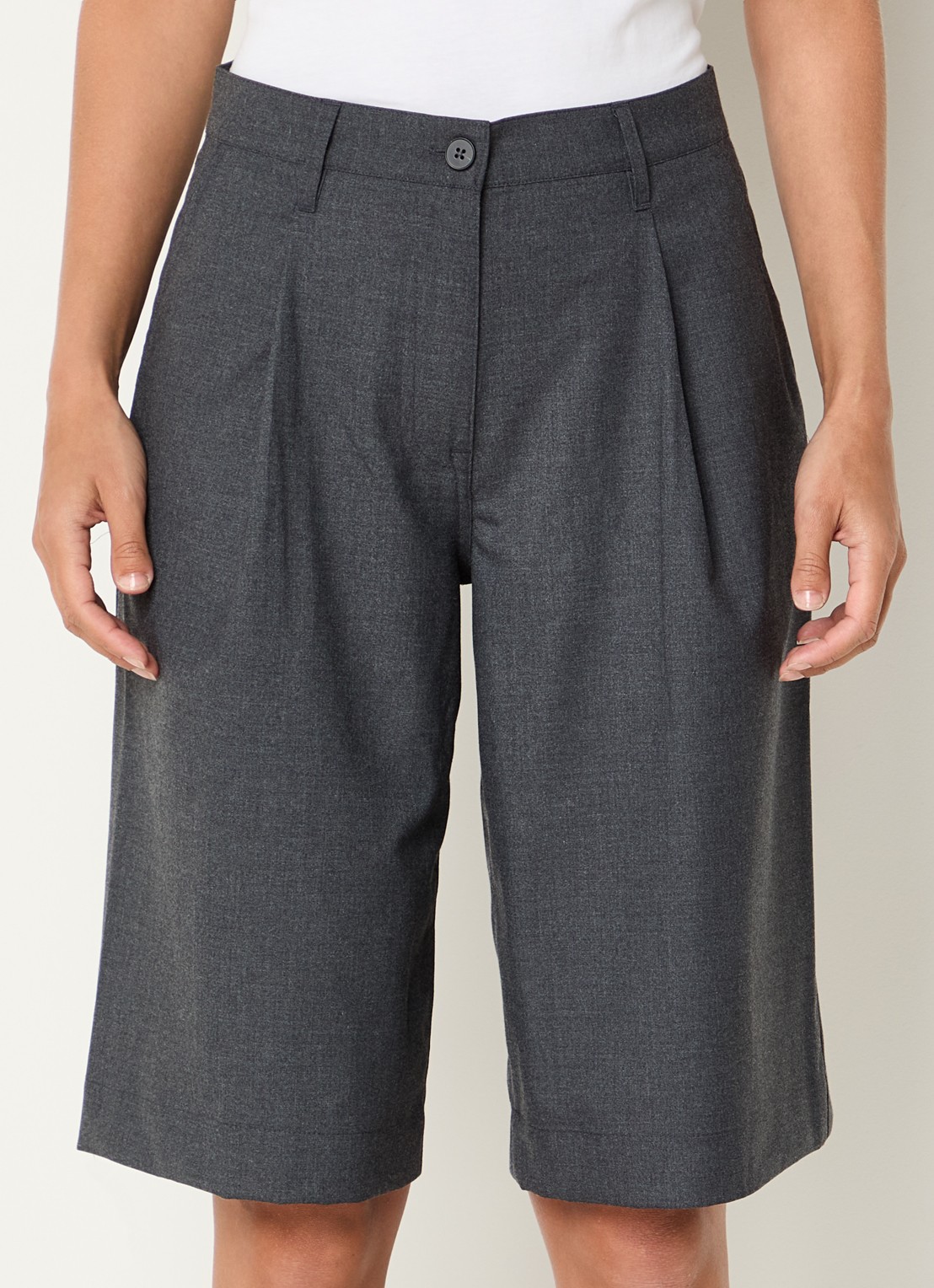 SAMSØE SAMSØE Saharper high waist straight fit korte pantalon met steekzakken - detail 2 blauw