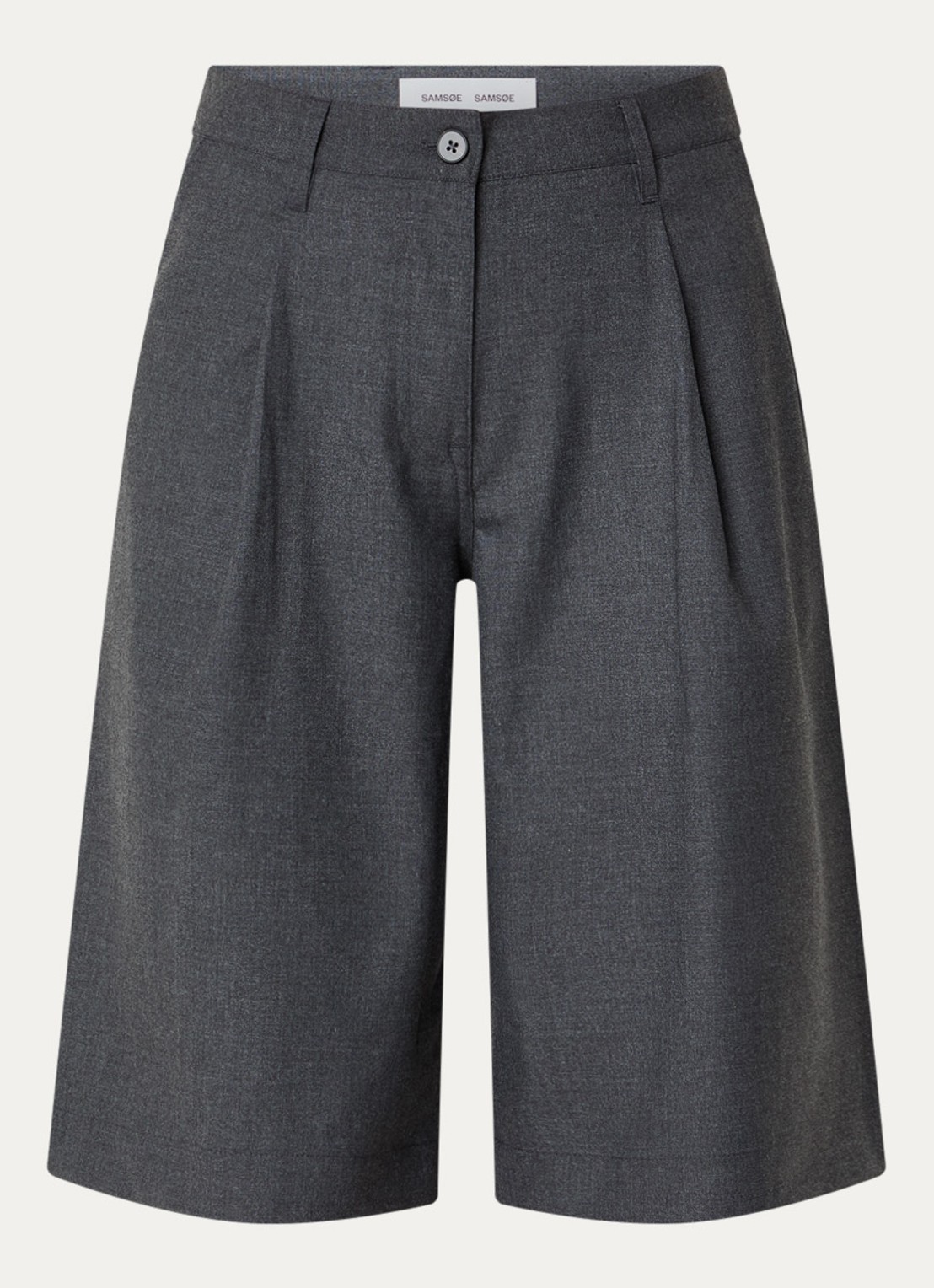 SAMSØE SAMSØE Saharper high waist straight fit korte pantalon met steekzakken - voorkant 3 blauw