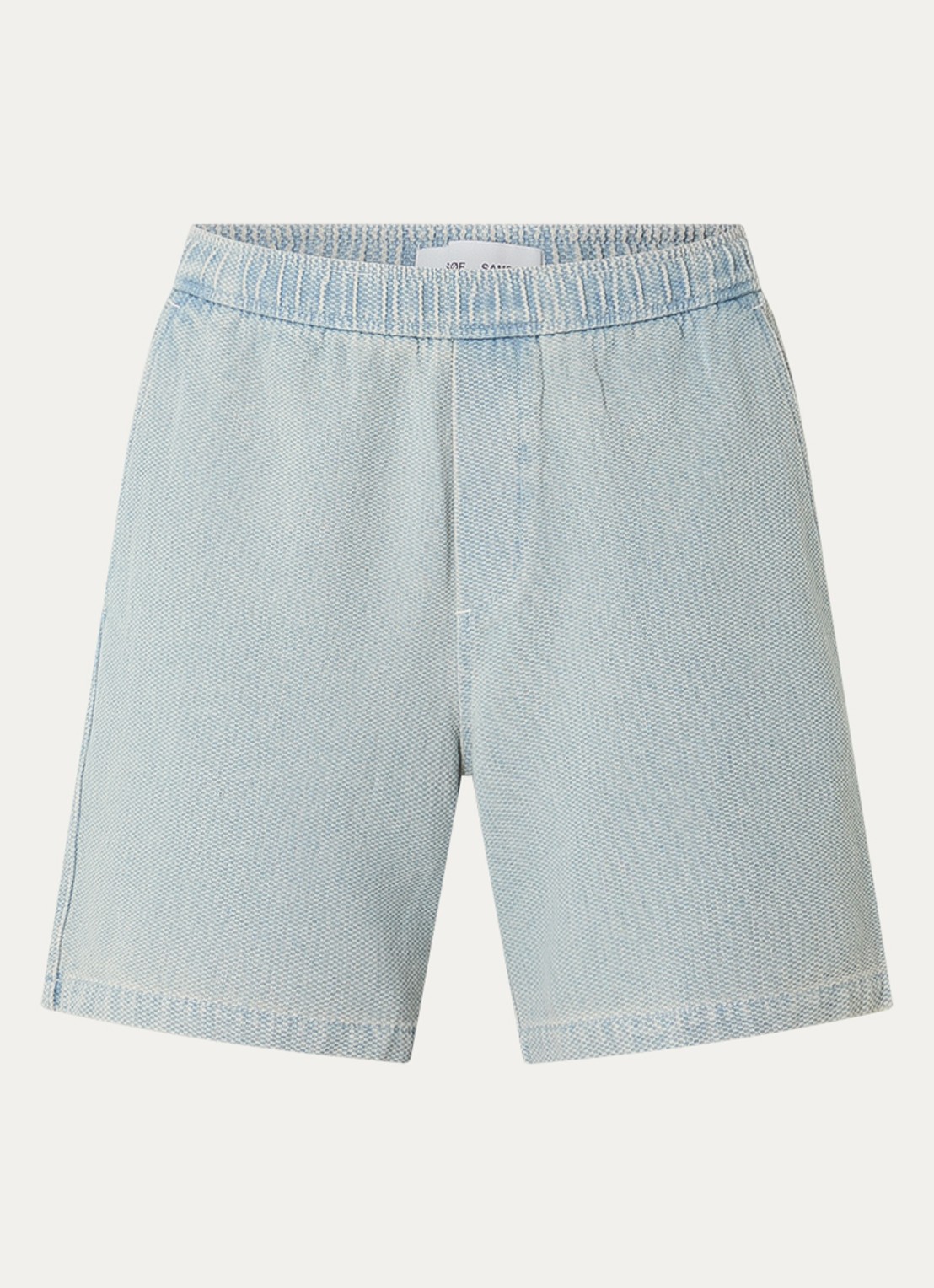 SAMSØE SAMSØE Sajabari loose fit korte broek met structuur - voorkant 2 blauwgrijs