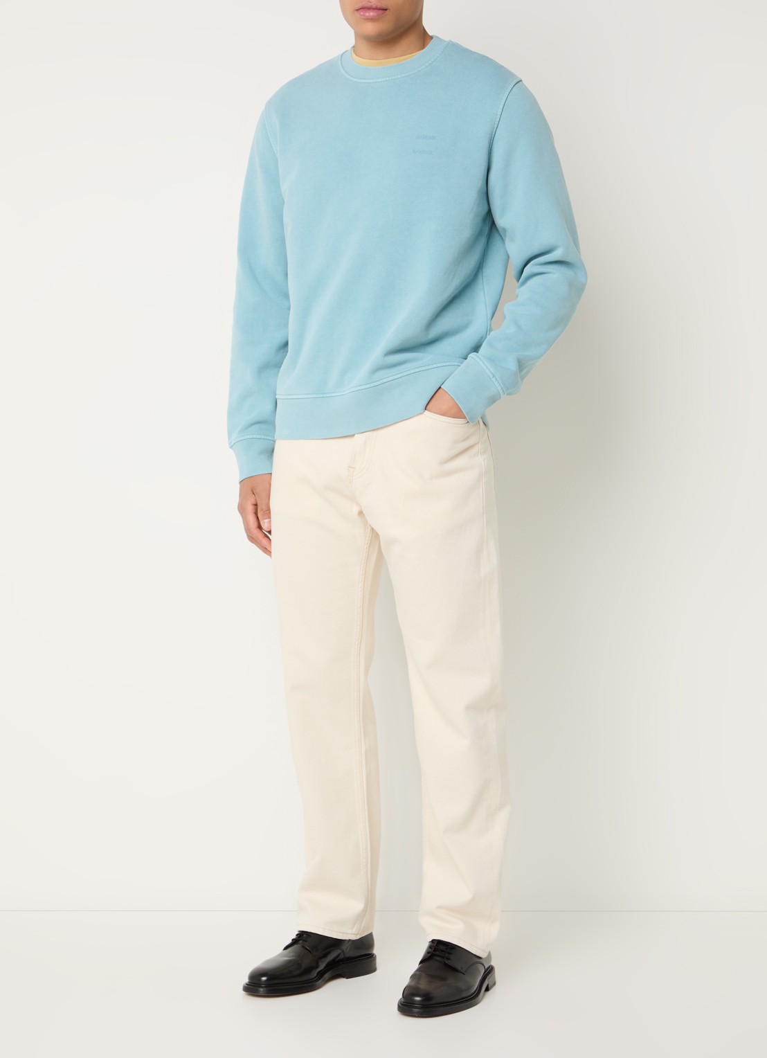 SAMSØE SAMSØE Sajoel sweater met logo - voorkant 3 blauwgrijs