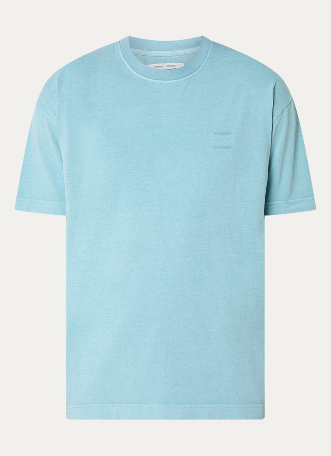 SAMSØE SAMSØE Sajoel T-shirt met logo - voorkant 3 aquablauw