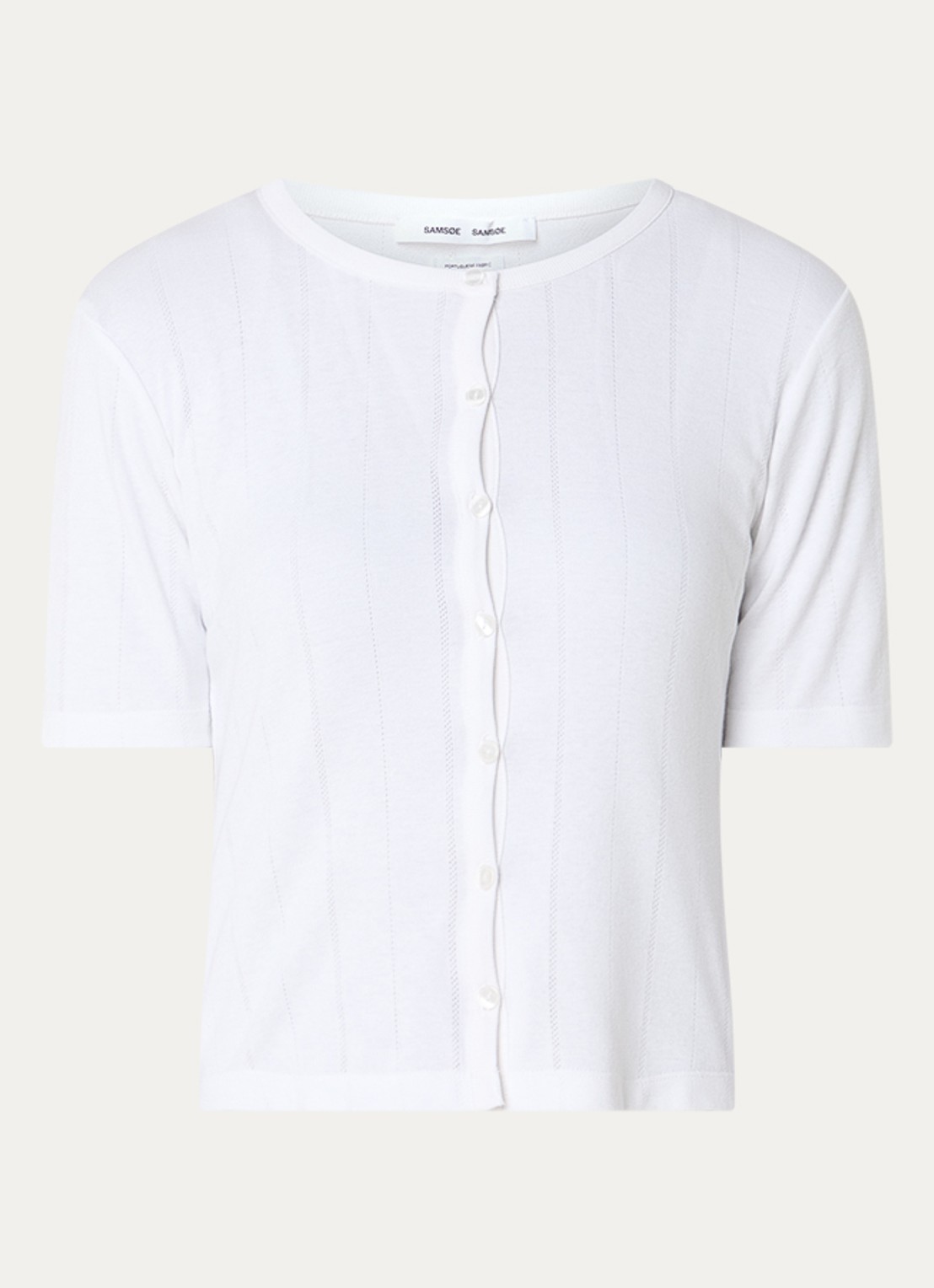 SAMSØE SAMSØE Sajuni T-shirt met ronde hals - voorkant wit
