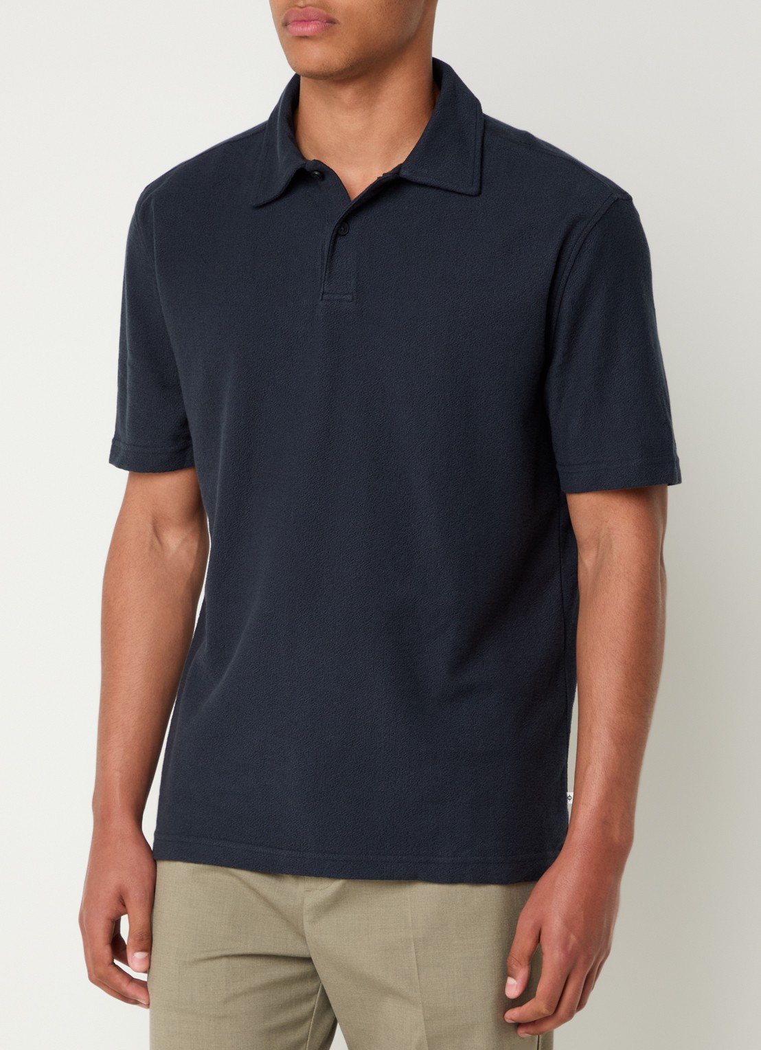 SAMSØE SAMSØE Sakvistbro regular fit polo in  katoenblend - detail 4 donkerblauw