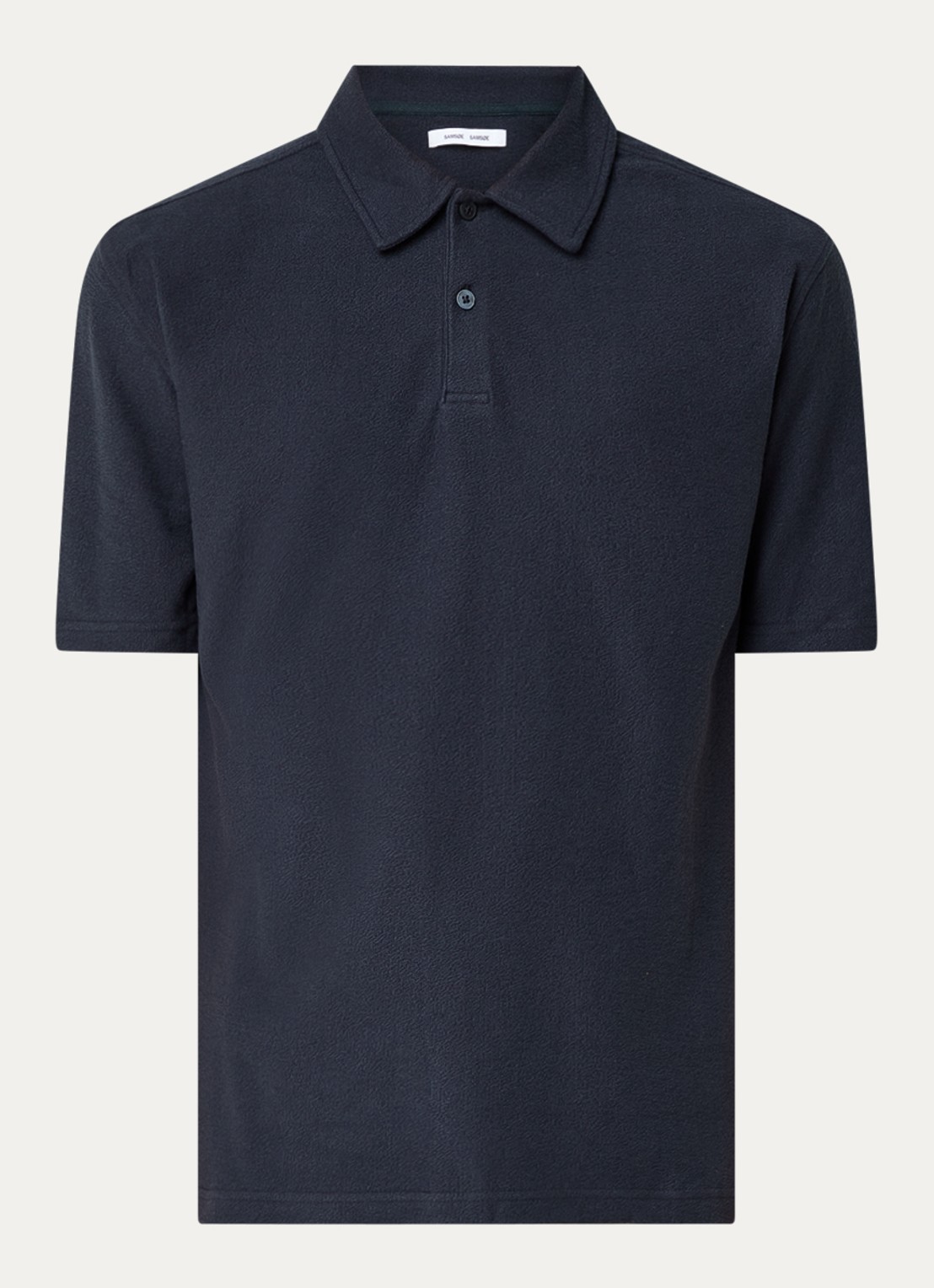SAMSØE SAMSØE Sakvistbro regular fit polo in  katoenblend - voorkant donkerblauw