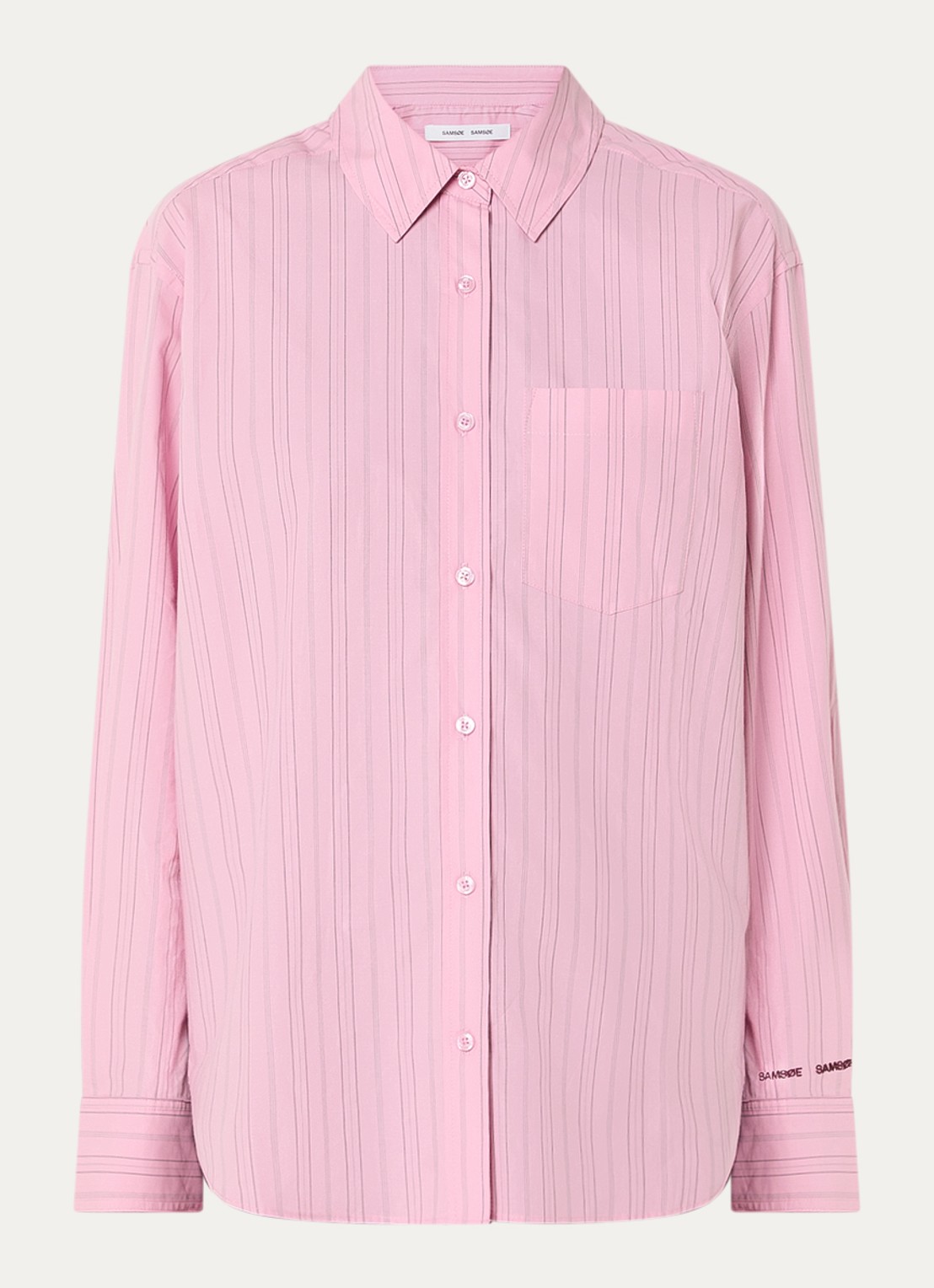 SAMSØE SAMSØE Salova blouse met streepprint - voorkant roze