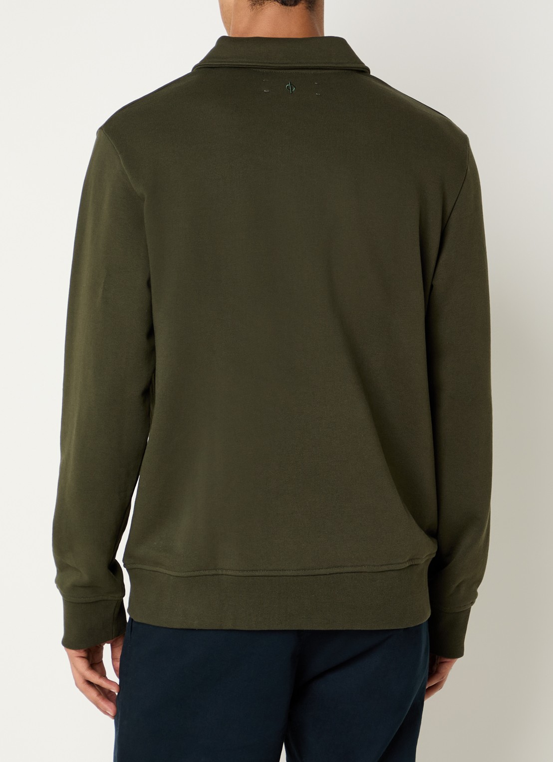 SAMSØE SAMSØE Samarcel sweater met polokraag en logoborduring - achterkant 2 mosgroen