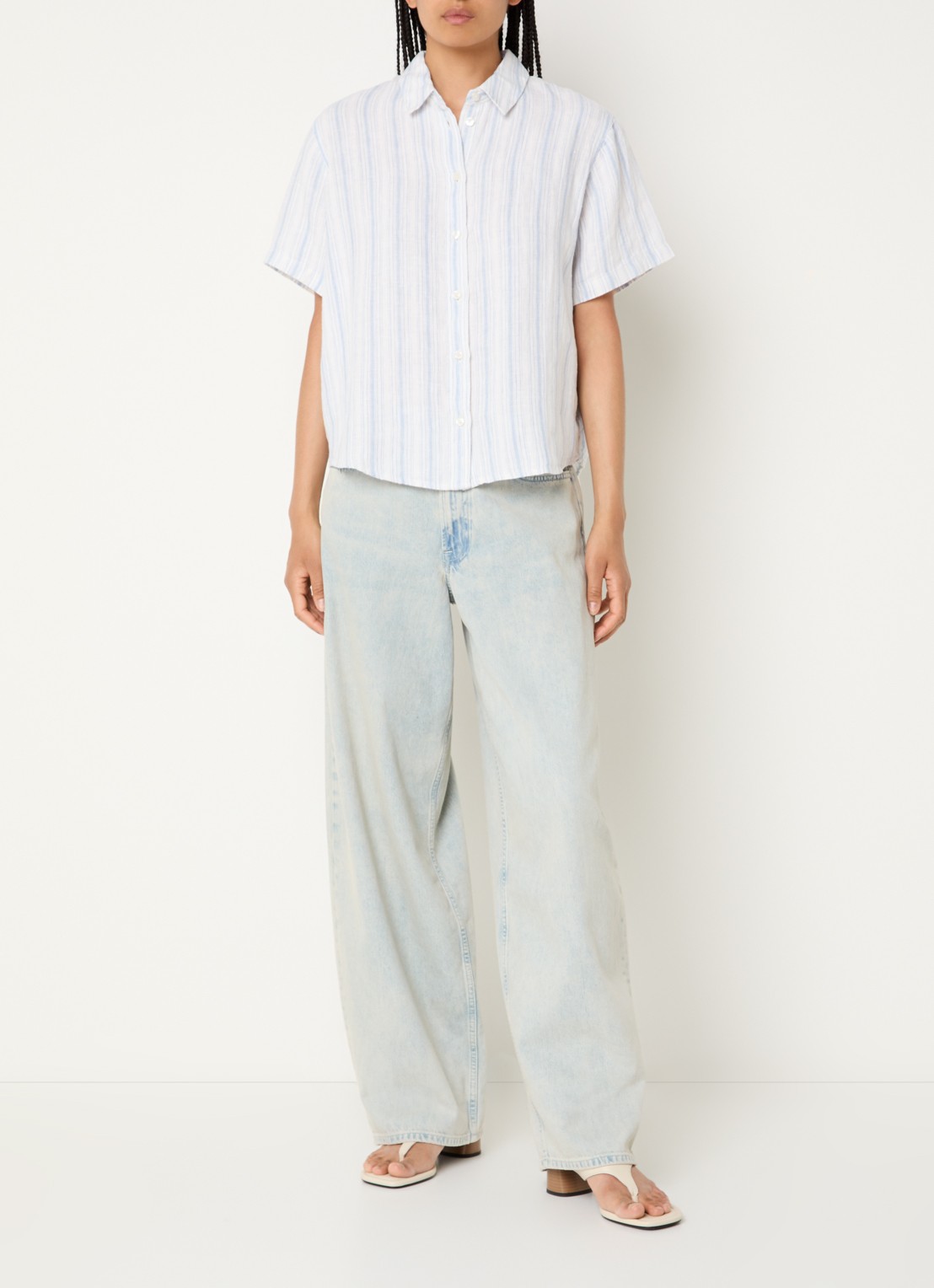 SAMSØE SAMSØE Samina blouse met streepprint - voorkant 2 blauw
