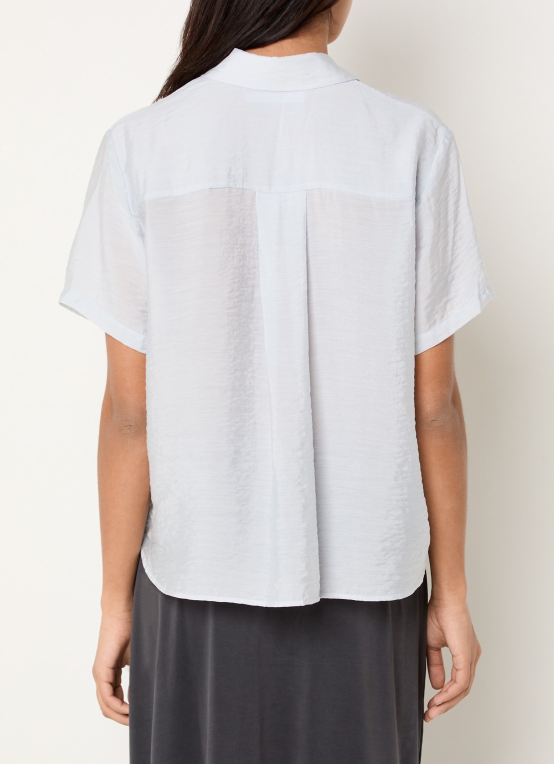 SAMSØE SAMSØE Samina semi-transparante blouse met polokraag - achterkant 3 blauwgrijs