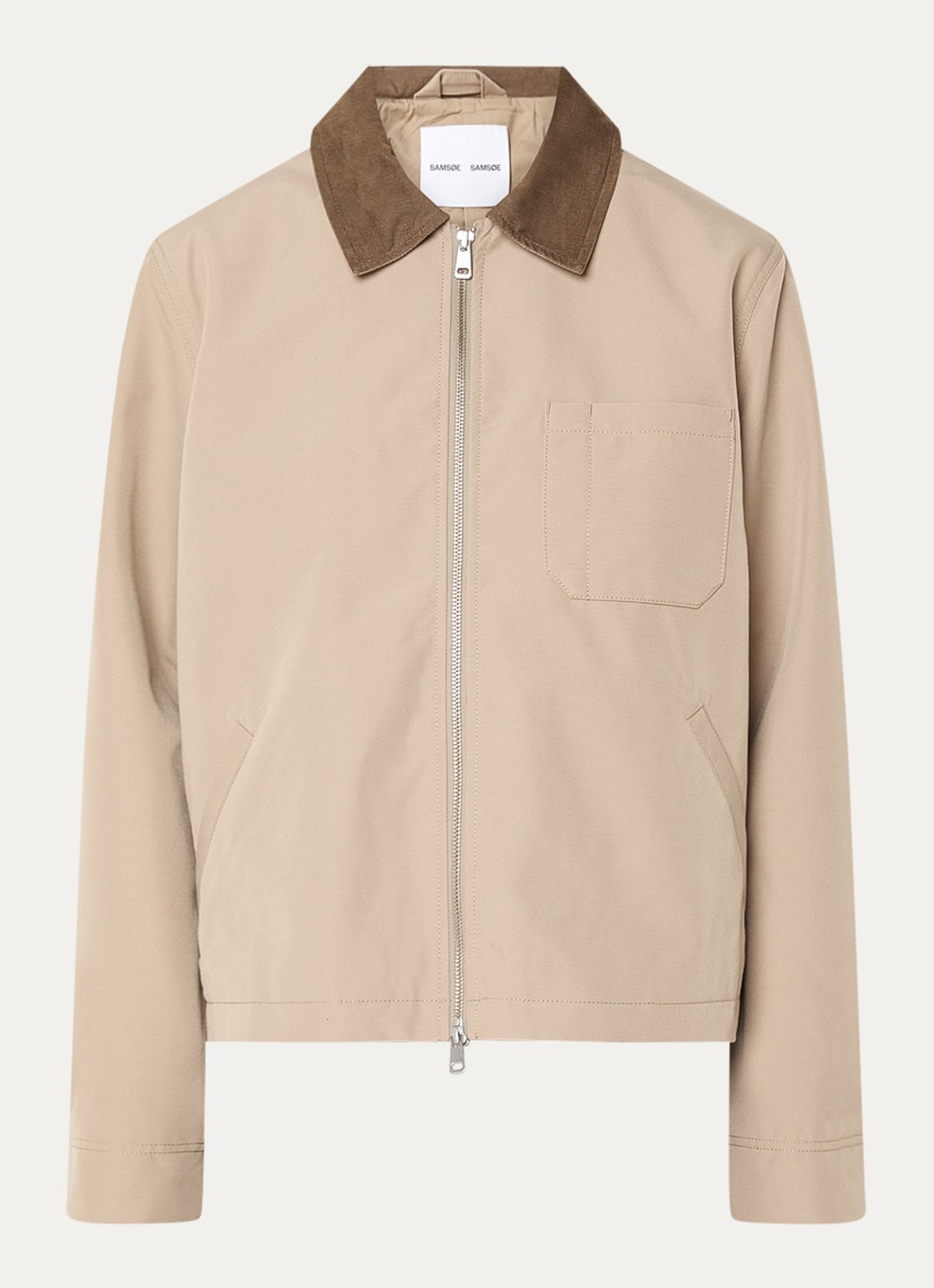 SAMSØE SAMSØE Sarobinson barn jack met opgestikte zak - voorkant 3 beige