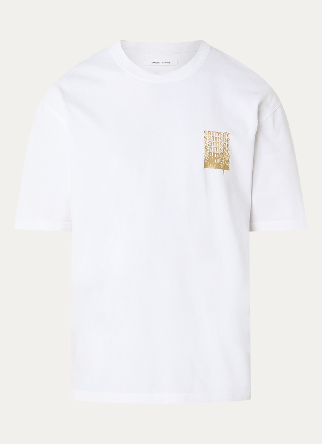 SAMSØE SAMSØE Sasteven T-shirt met front- en backprint - voorkant 3 geel