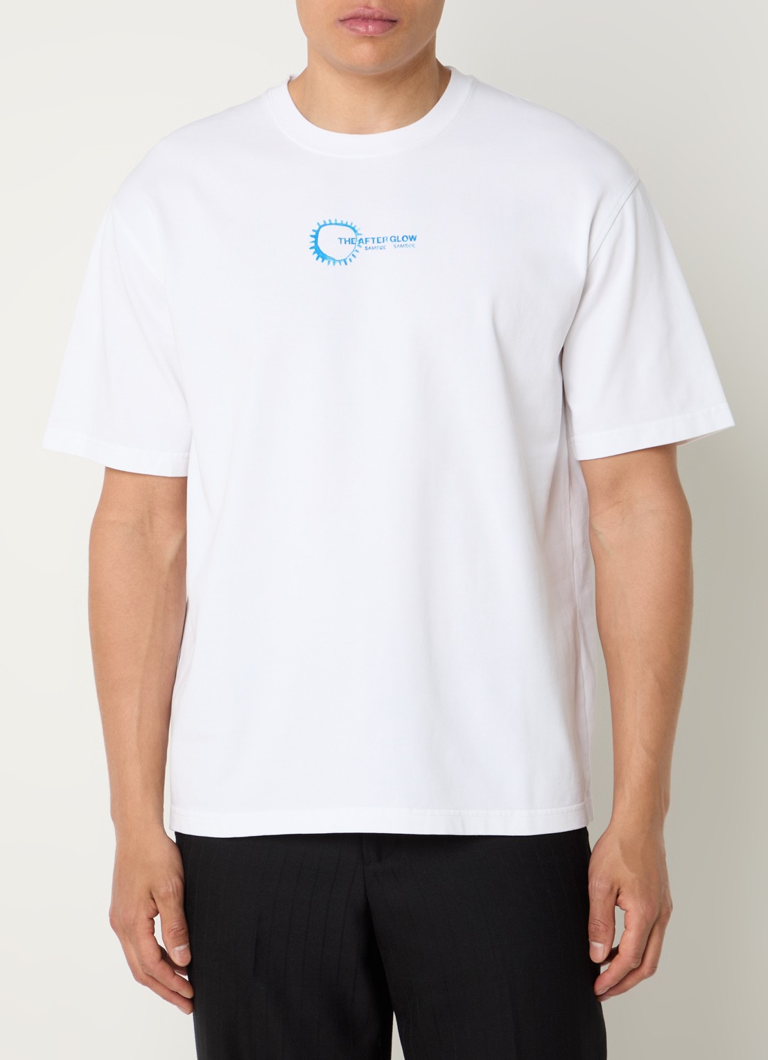 SAMSØE SAMSØE Sasteven T-shirt met front- en backprint - achterkant 4 wit