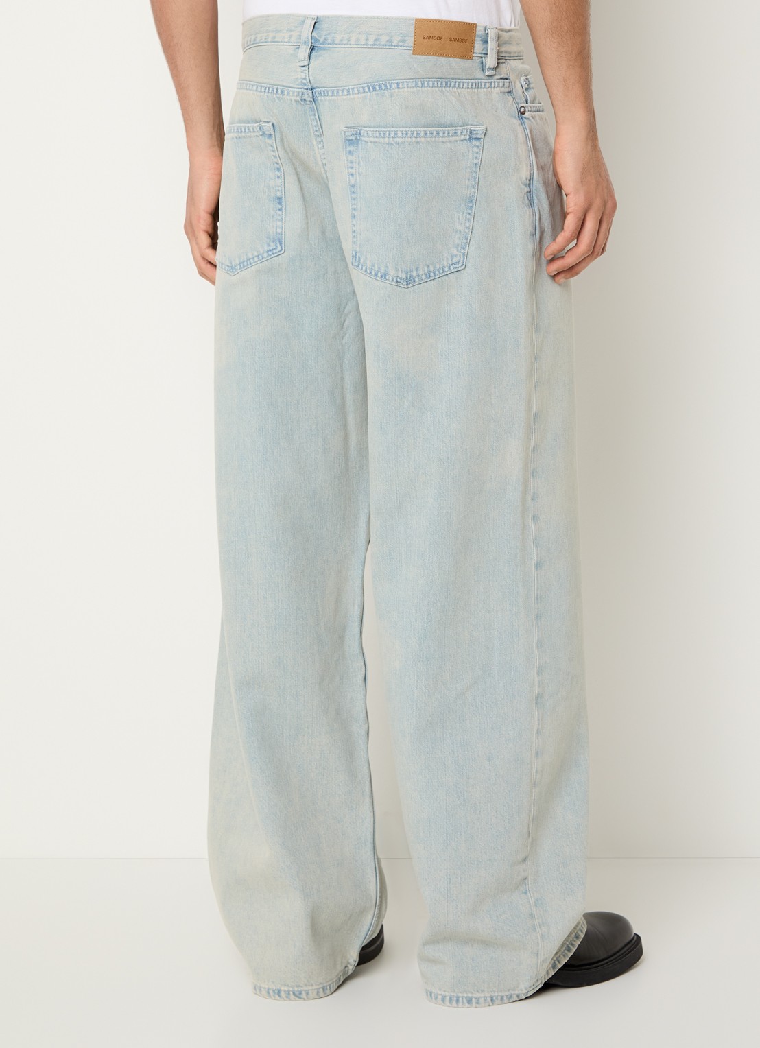 SAMSØE SAMSØE Satimothy wide leg jeans met lichte wassing - achterkant indigo