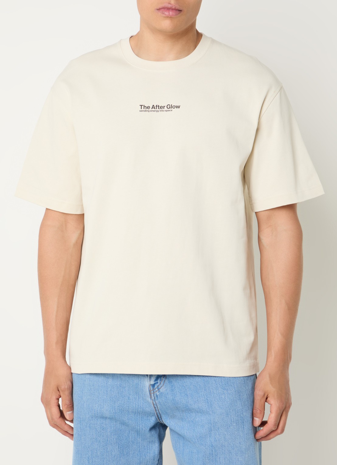 SAMSØE SAMSØE Sauni T-shirt met front- en backprint - achterkant 4 ivoor