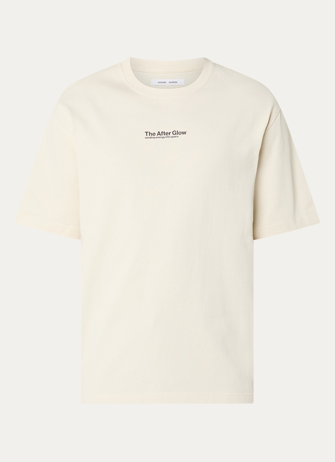 SAMSØE SAMSØE Sauni T-shirt met front- en backprint - voorkant ivoor