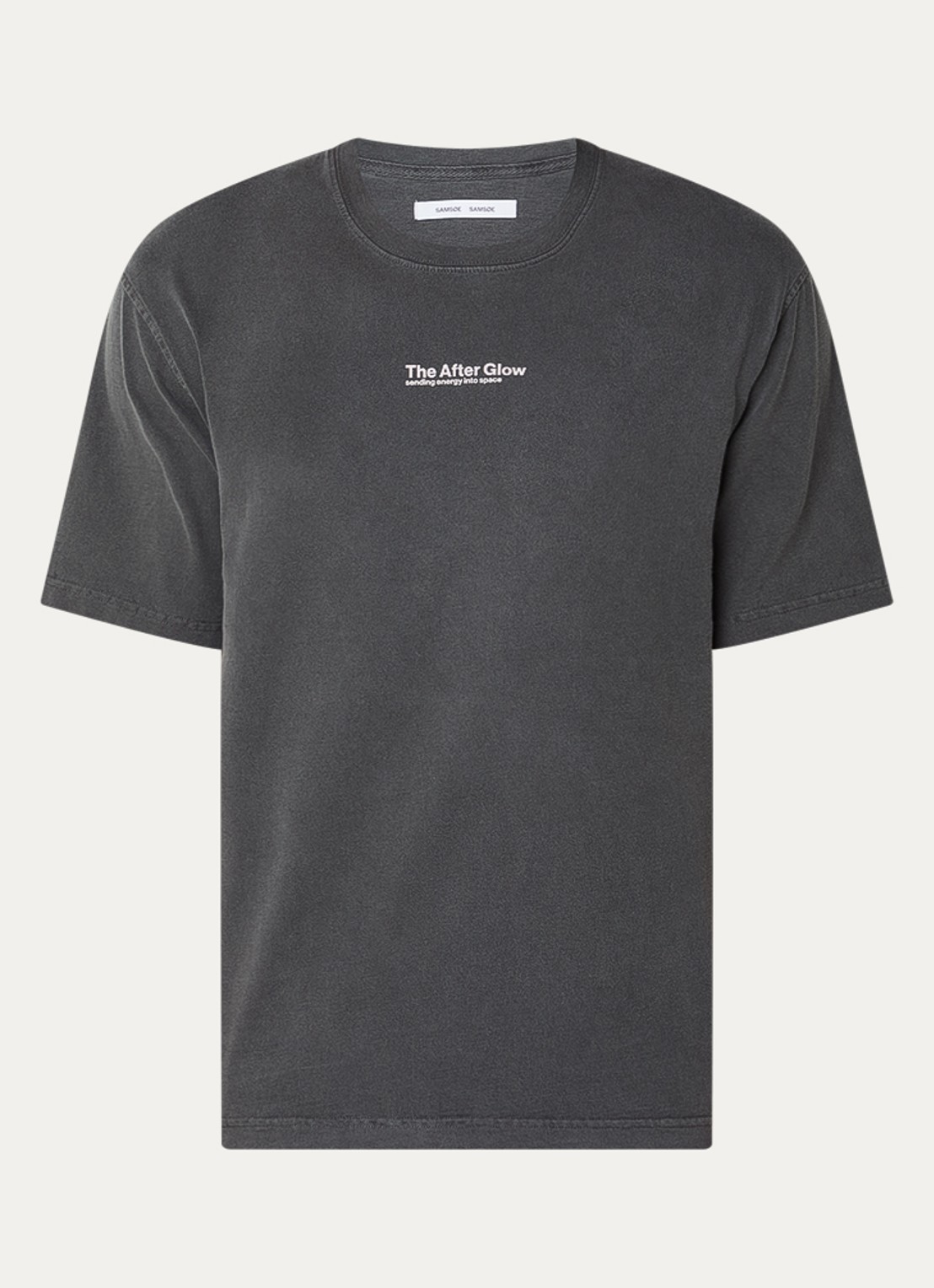 SAMSØE SAMSØE Sauni T-shirt met front- en backprint - voorkant antraciet