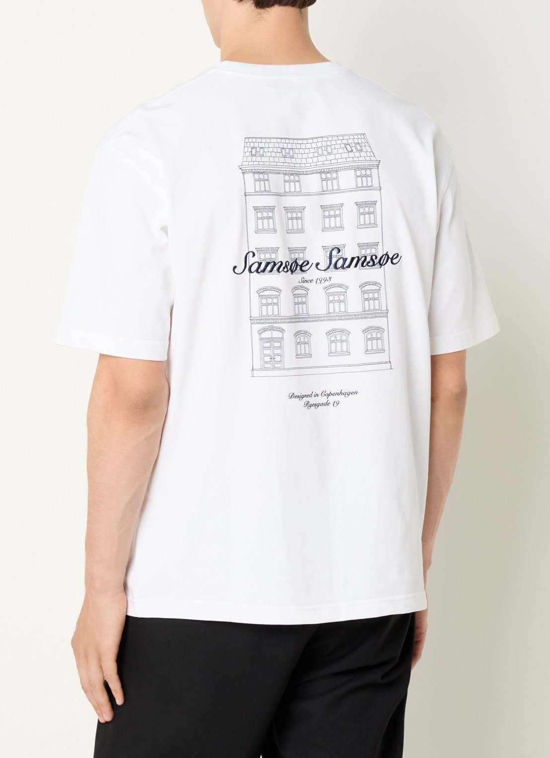 SAMSØE SAMSØE Sauni T-shirt met logo- en backprint - detail 4 wit