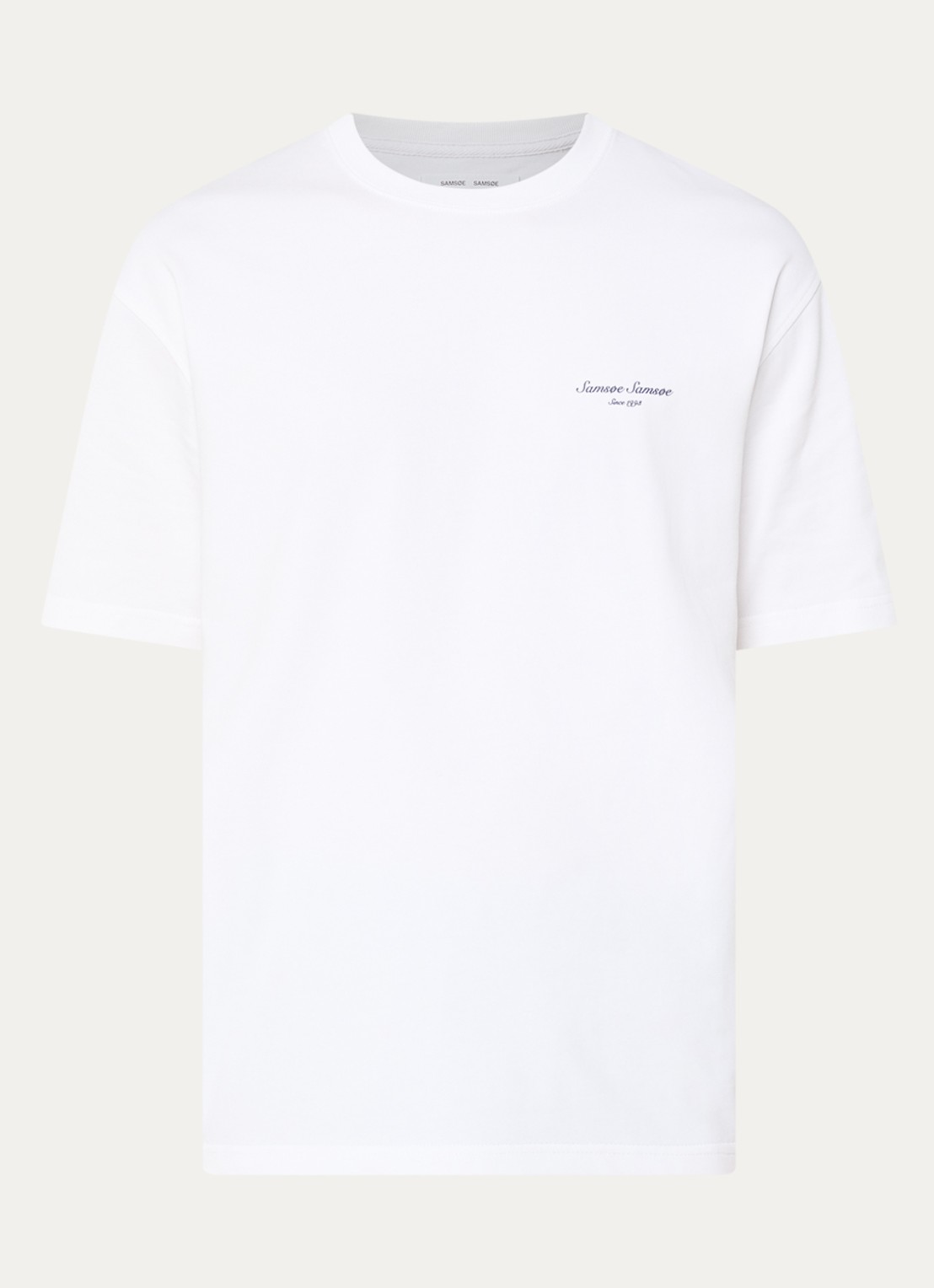 SAMSØE SAMSØE Sauni T-shirt met logo- en backprint - voorkant wit