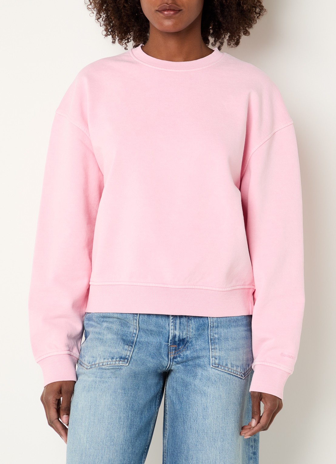 SAMSØE SAMSØE Savan sweater met ronde hals - detail 3 roze