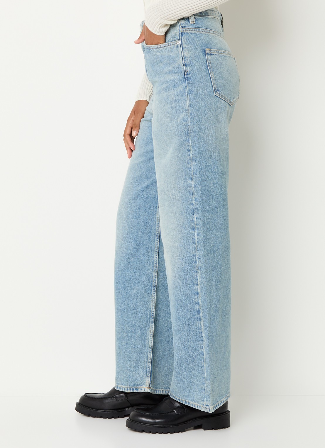 SAMSØE SAMSØE Shelly high waist wide leg jeans met steekzakken - detail 5 jeans