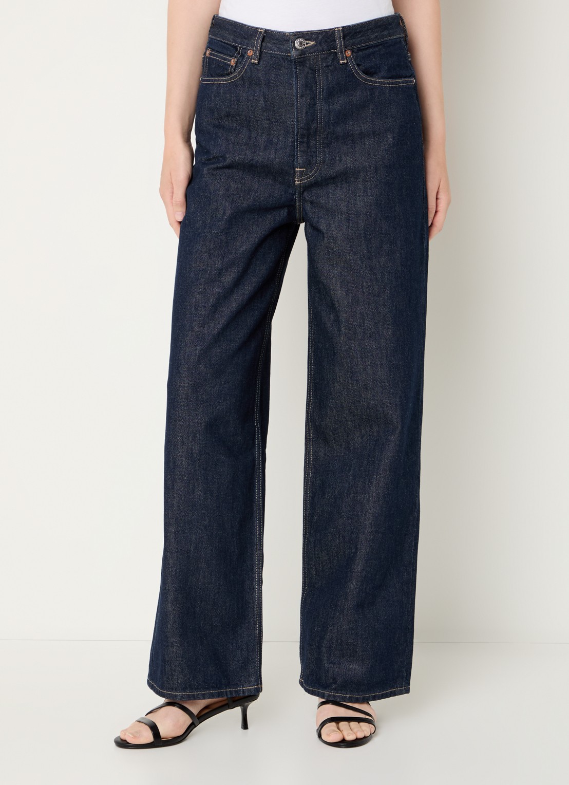 SAMSØE SAMSØE Shelly loose fit jeans met donkere wassing en steekzakken - detail 4 donkerblauw