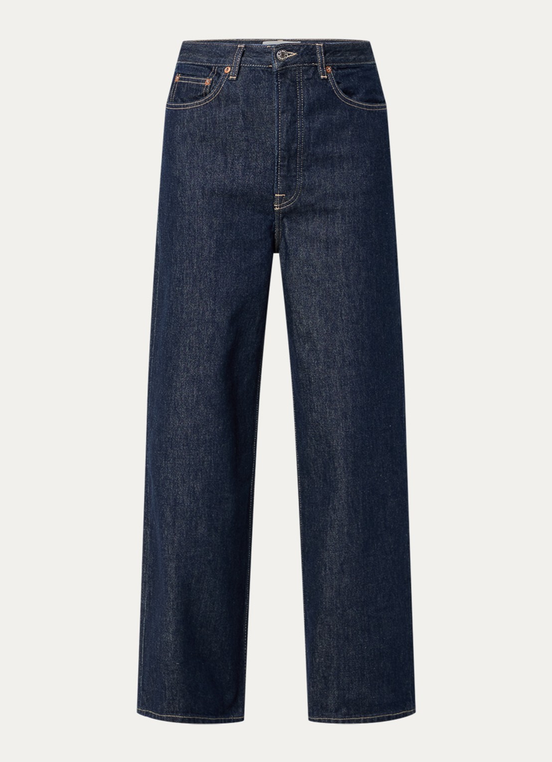 SAMSØE SAMSØE Shelly loose fit jeans met donkere wassing en steekzakken - voorkant 2 donkerblauw
