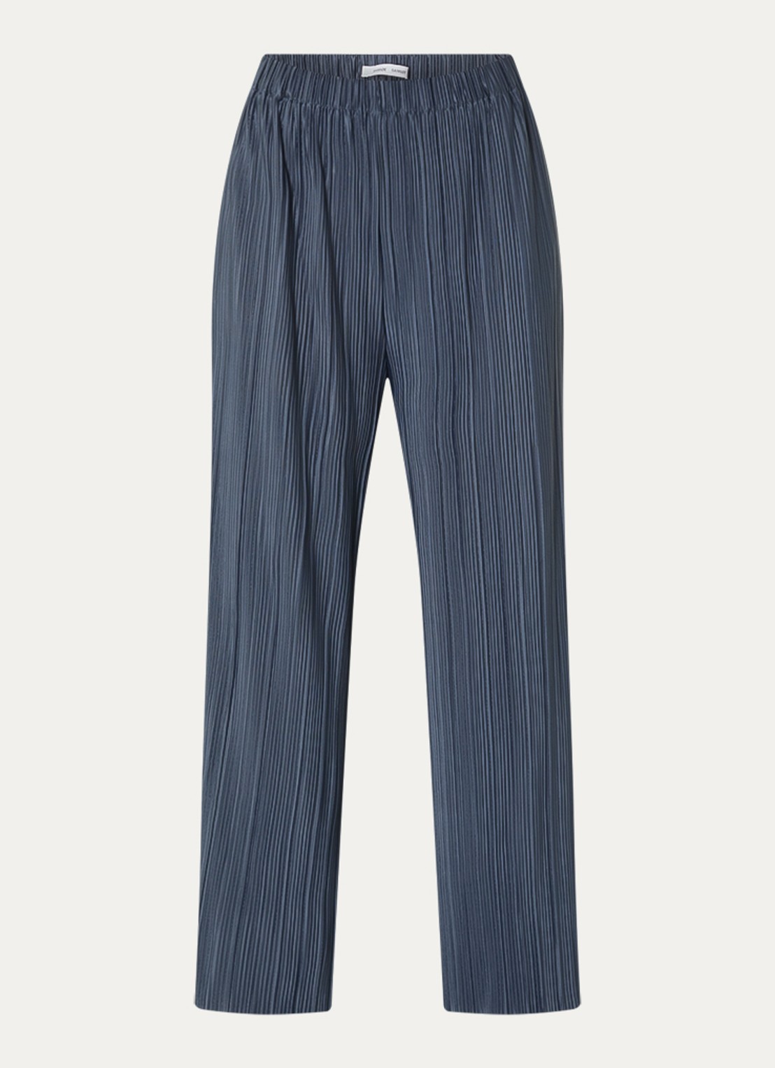 SAMSØE SAMSØE Uma high waist straight fit broek met steekzakken  - voorkant 3 blauwgrijs