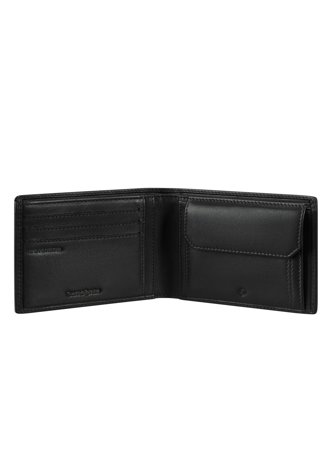 Samsonite Attack 2 SLG portemonnee van leer - voorkant 2 zwart