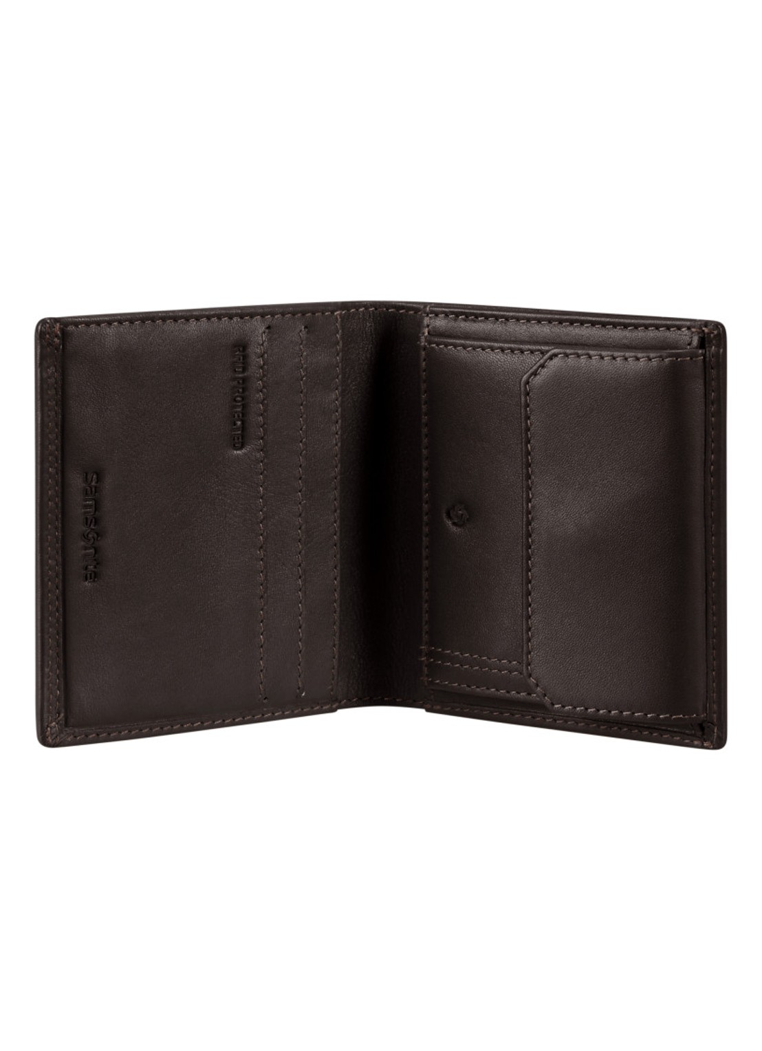 Samsonite Attack 2 SLG portemonnee van leer - voorkant 3 donkerbruin