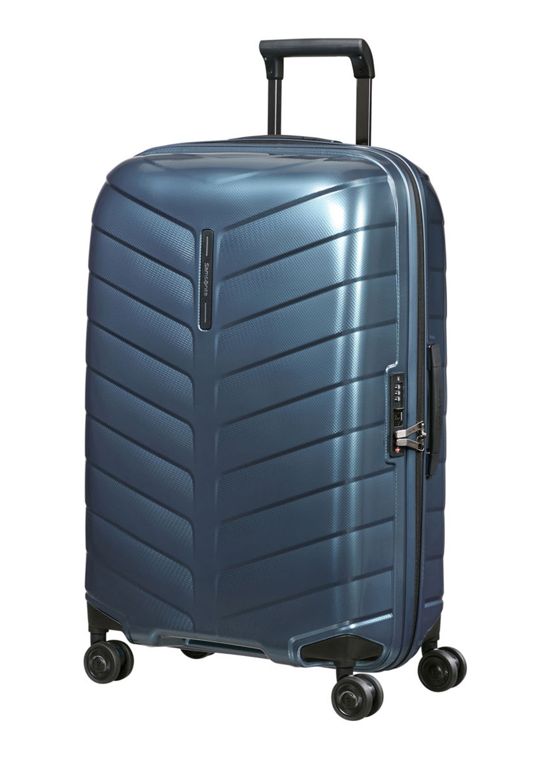 Samsonite Attrix spinner 69 cm - voorkant 4 staalblauw