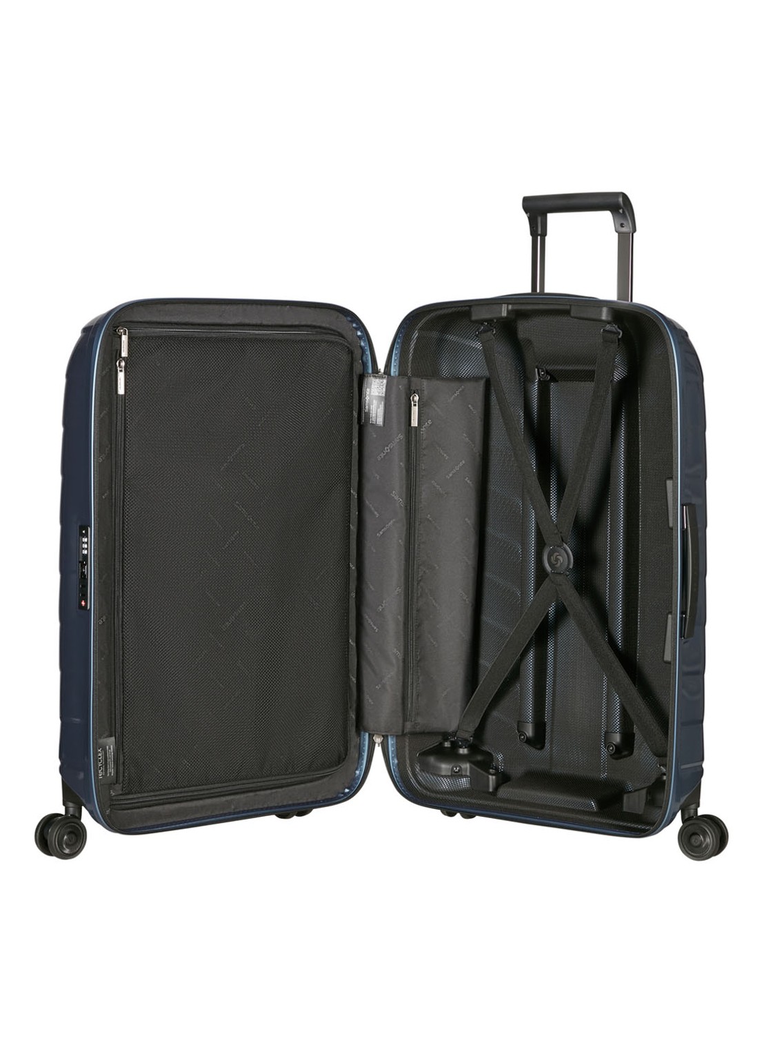 Samsonite Attrix spinner 75 cm - achterkant staalblauw