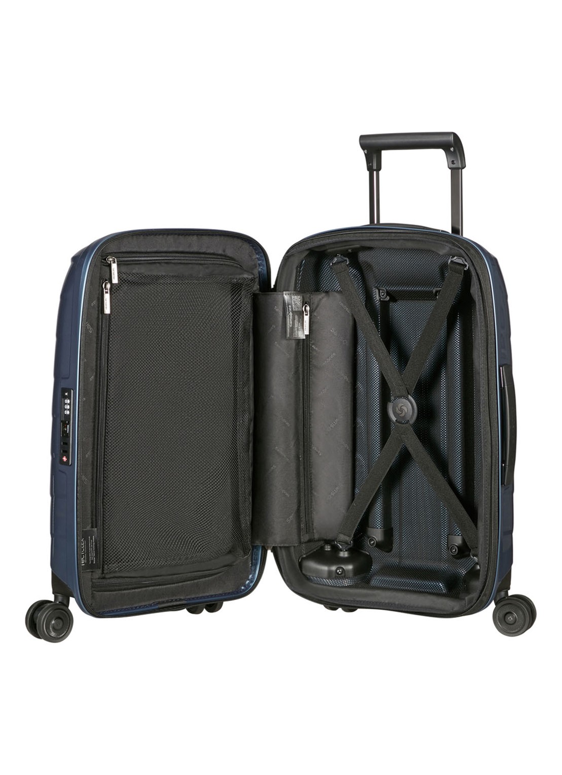 Samsonite Attrix vergrootbare spinner 55 cm - achterkant 5 staalblauw