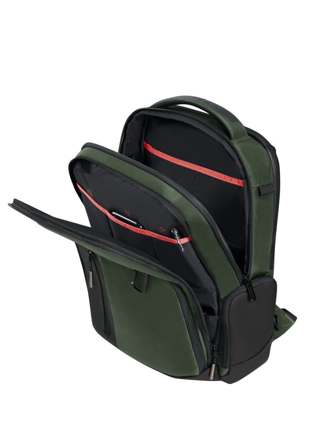 Samsonite Biz2go rugzak met 15,6 inch latopvak - detail legergroen
