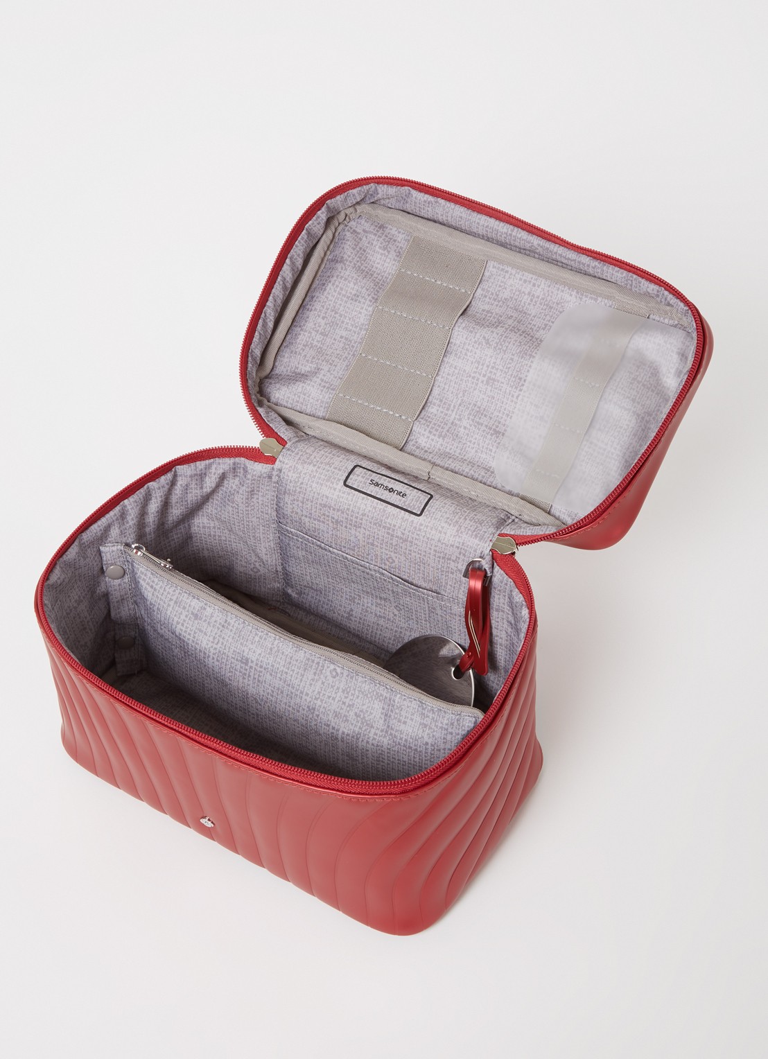 Samsonite C-Lite toilettas met glanzende finish - voorkant 2 donkerrood