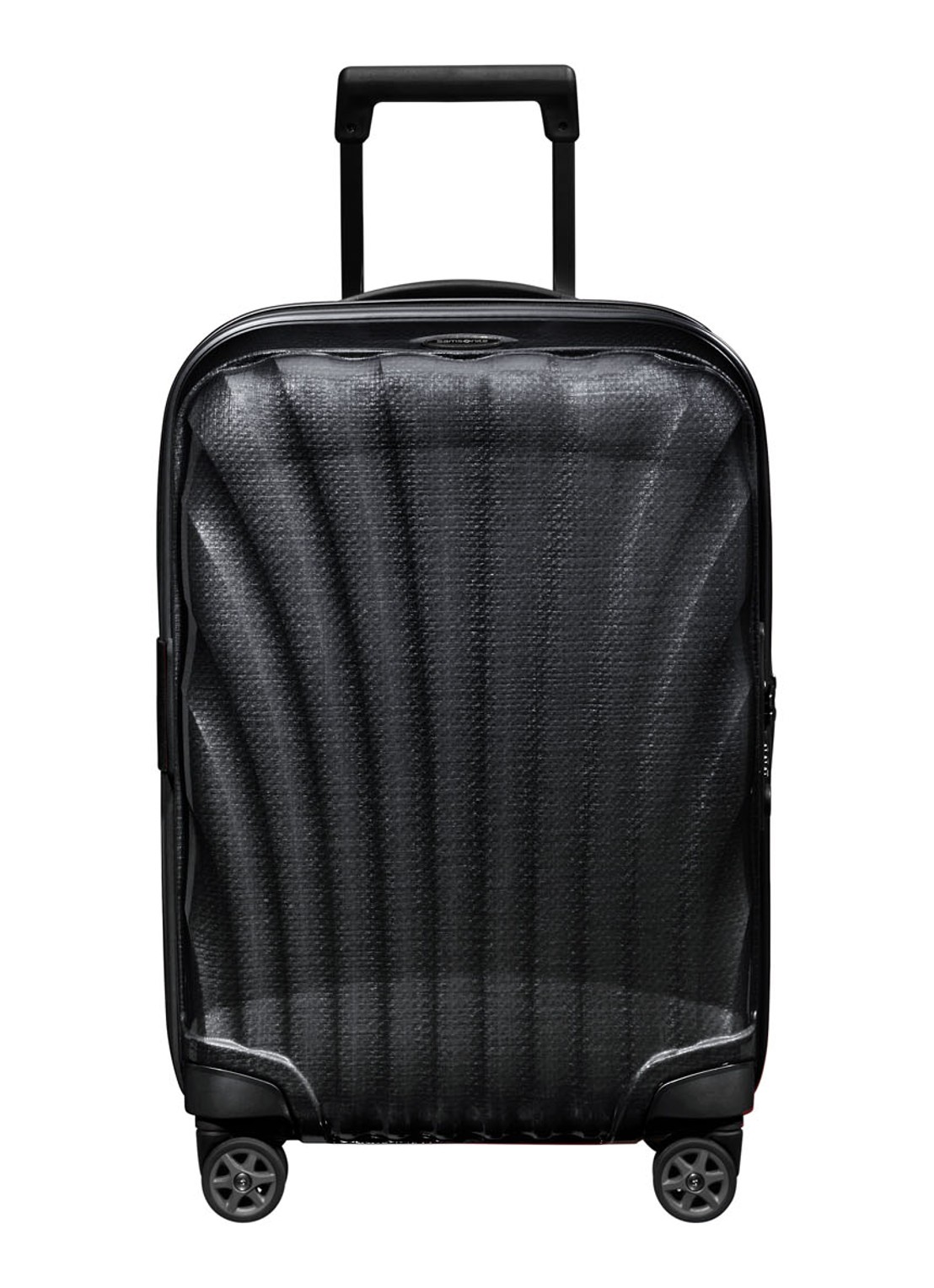 Samsonite C-Lite uitbreidbare spinner met USB-poort 55 cm - voorkant 4 zwart