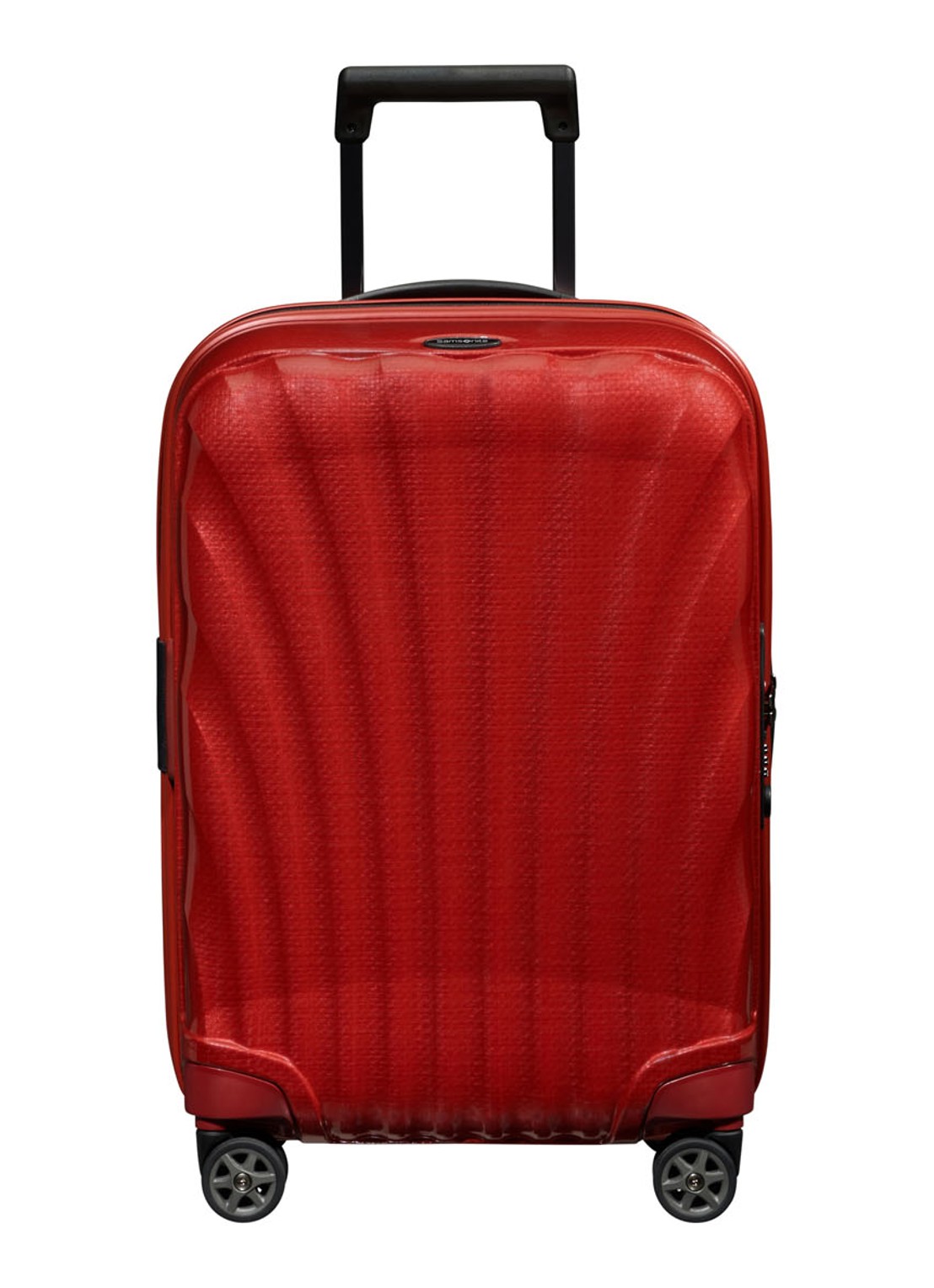 Samsonite C-Lite uitbreidbare spinner met USB-poort 55 cm - voorkant 4 steenrood