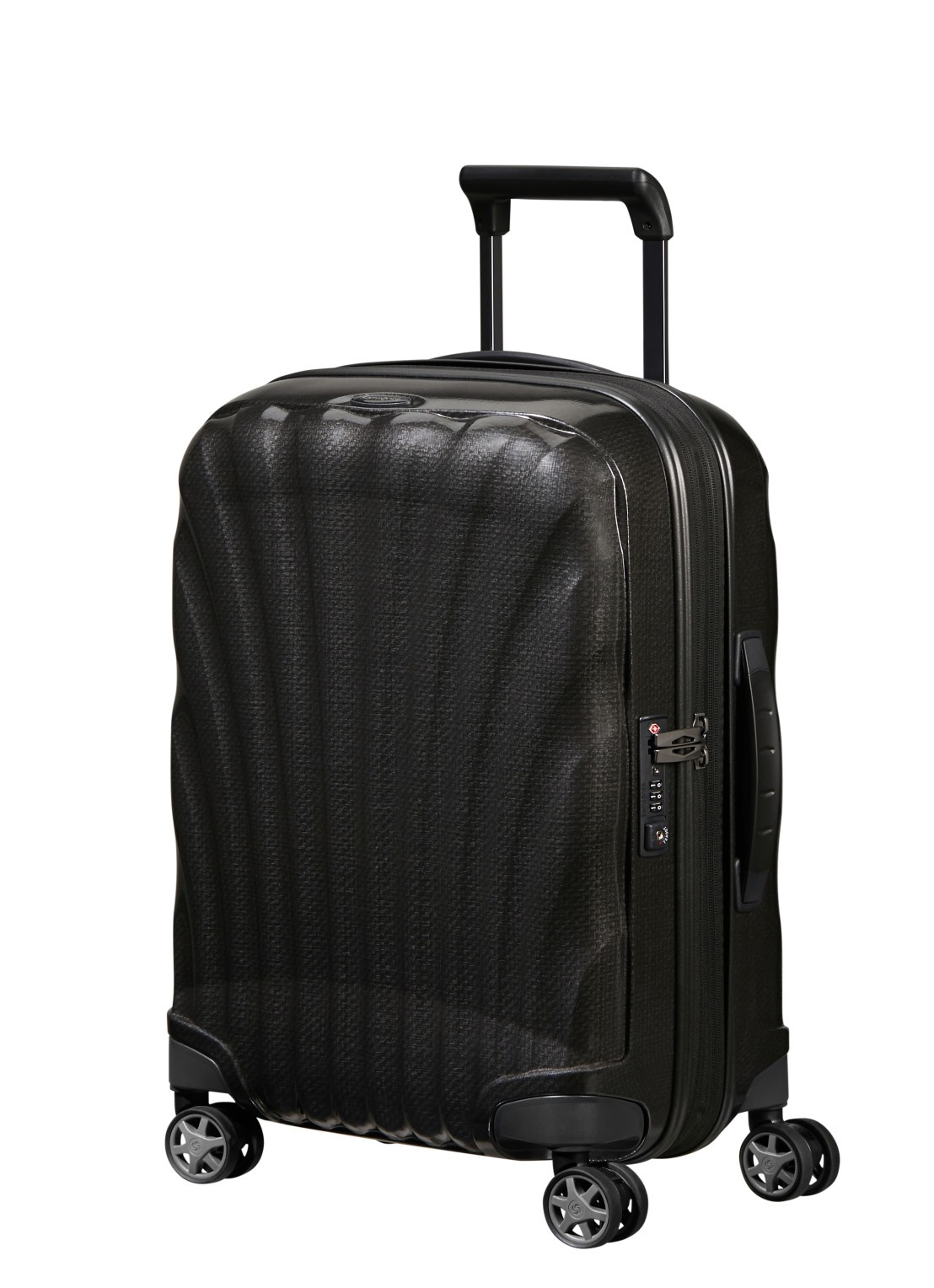 Samsonite C-Lite vergrootbare spinner 55 cm - voorkant 2 zwart
