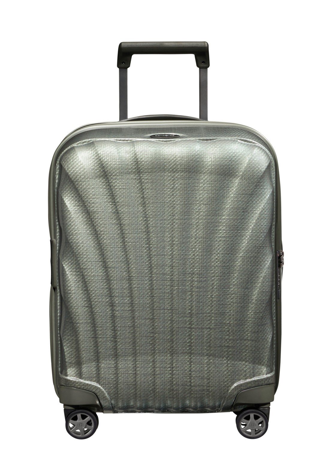 Samsonite C-Lite vergrootbare spinner 55 cm - voorkant 2 legergroen