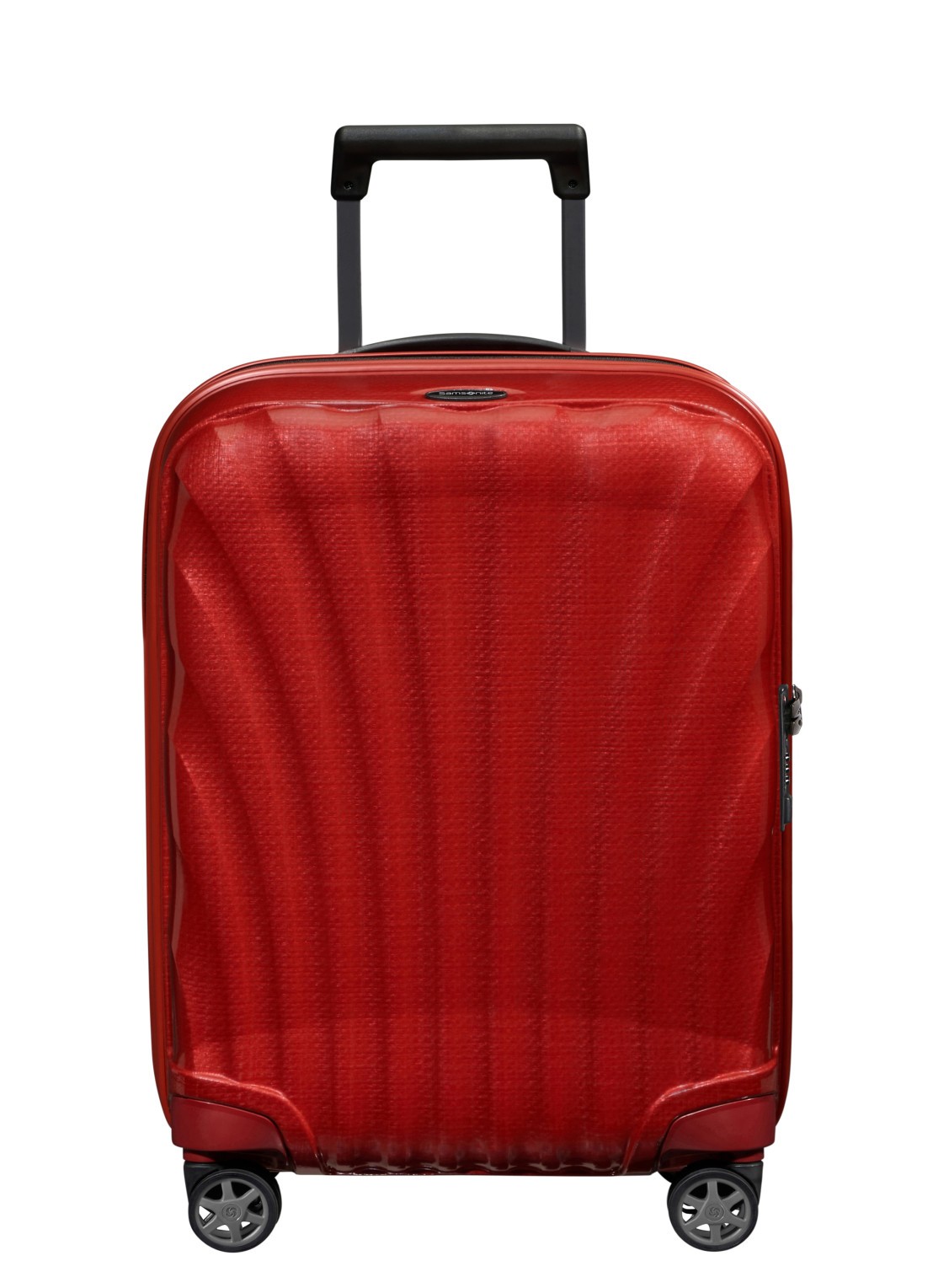 Samsonite C-Lite vergrootbare spinner 55 cm - voorkant 3 rood